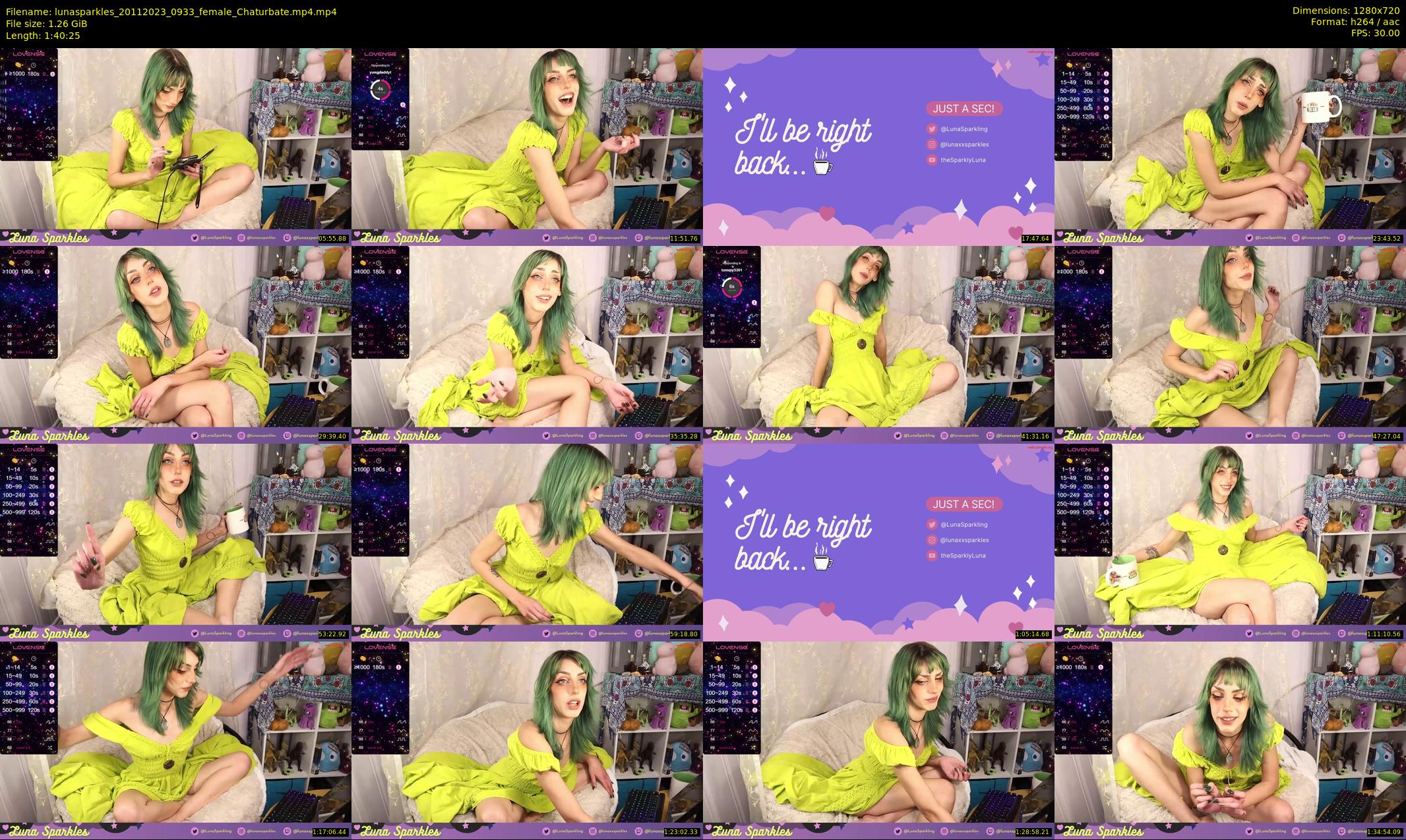 lunasparkles — 101 minute Chaturbate female cam show recording, 720p, Nov 20, 2023