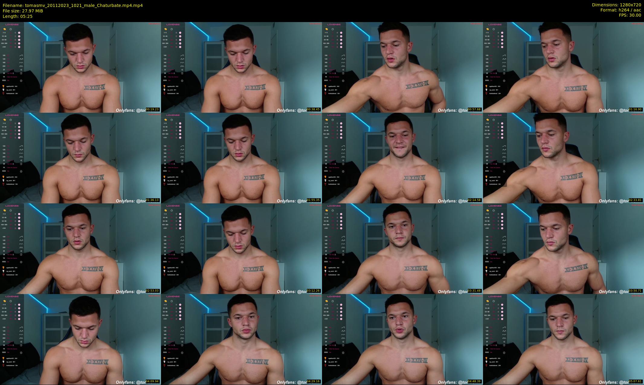 tomasmv — 6 minute Chaturbate male cam show recording, 720p, Nov 20, 2023