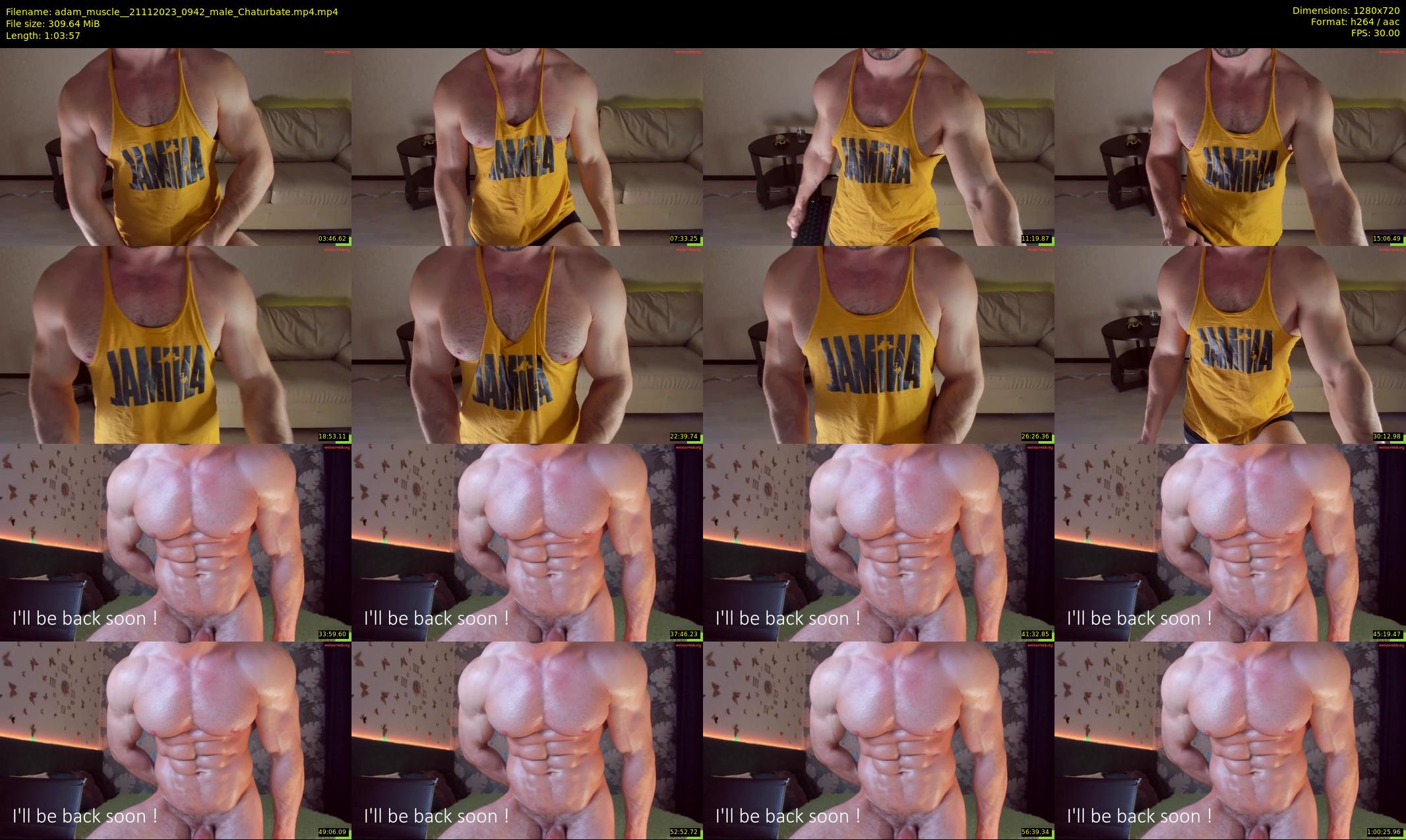 adam_muscle_ — 64 minute Chaturbate male cam show recording, 720p, Nov 21, 2023