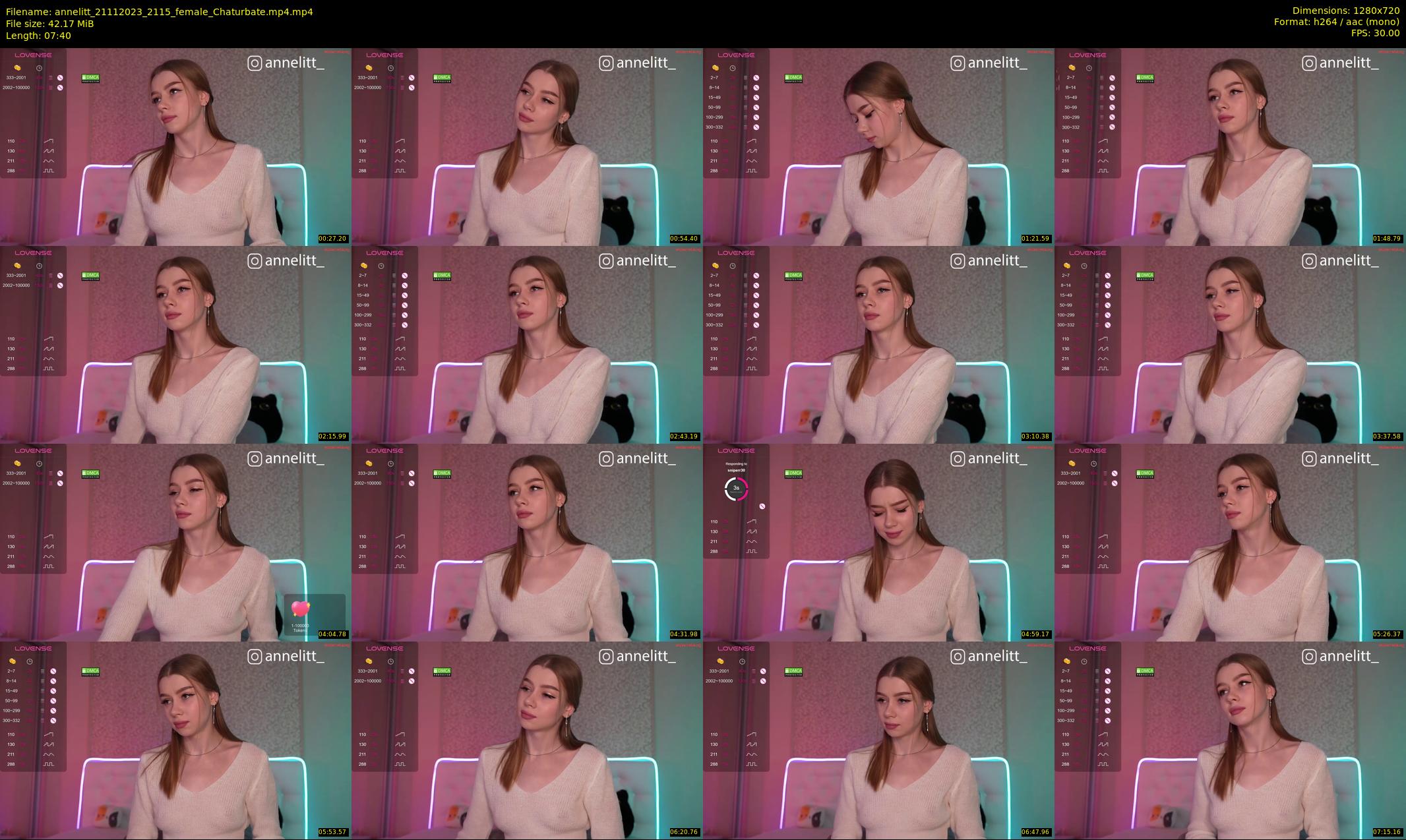 annelitt — 8 minute Chaturbate female cam show recording, 720p, Nov 21, 2023