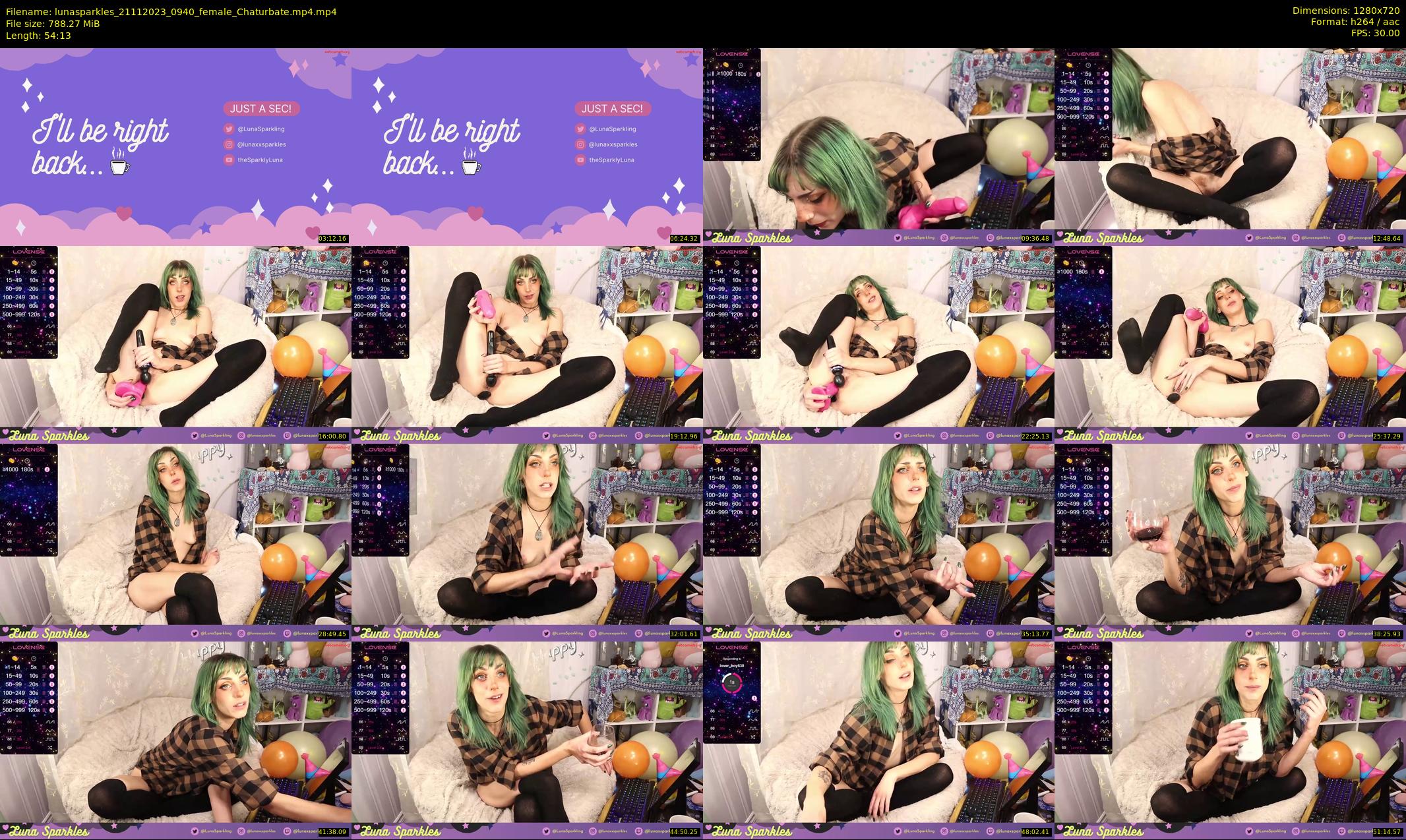 lunasparkles — 55 minute Chaturbate female cam show recording, 720p, Nov 21, 2023