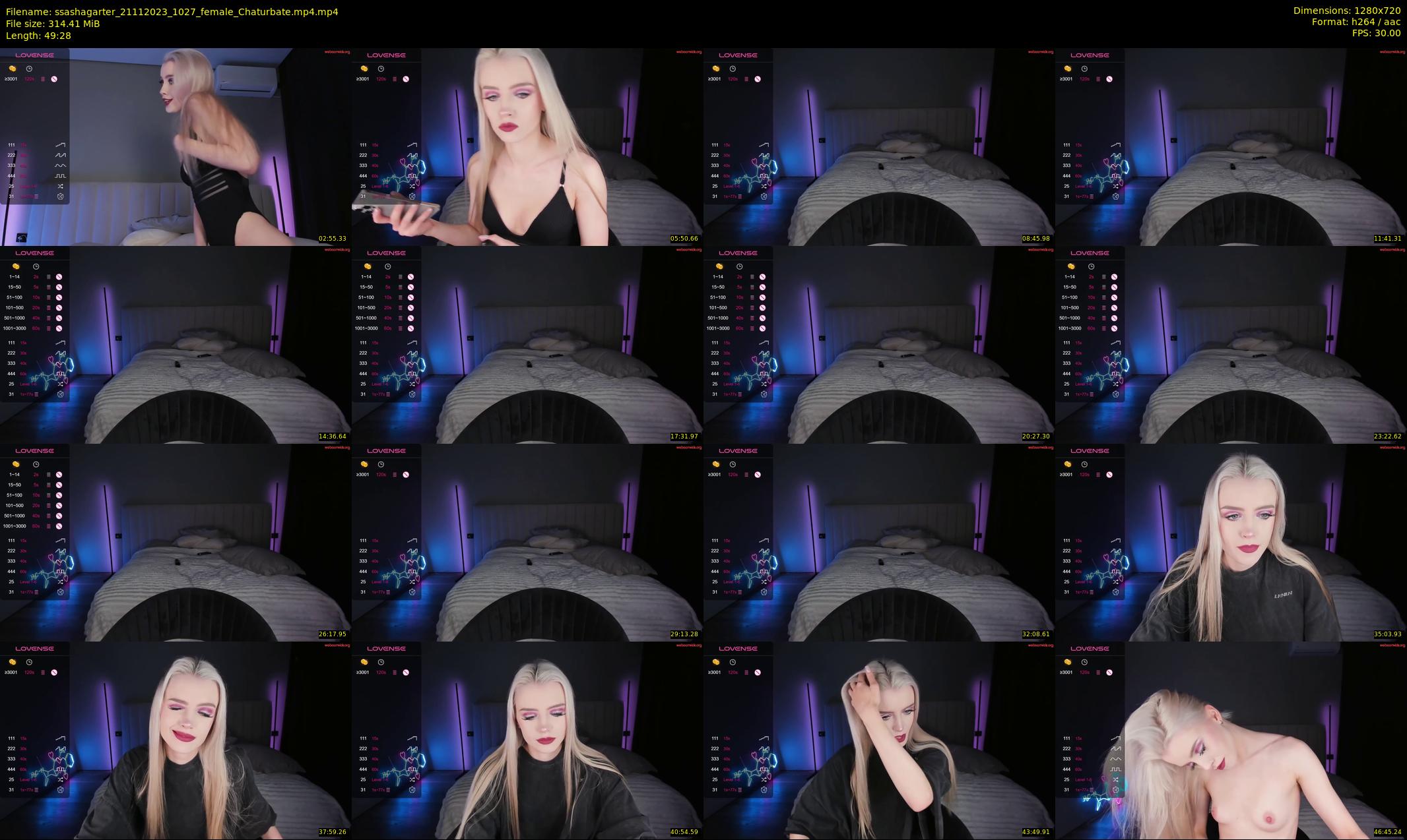 ssashagarter — 50 minute Chaturbate female cam show recording, 720p, Nov 21, 2023