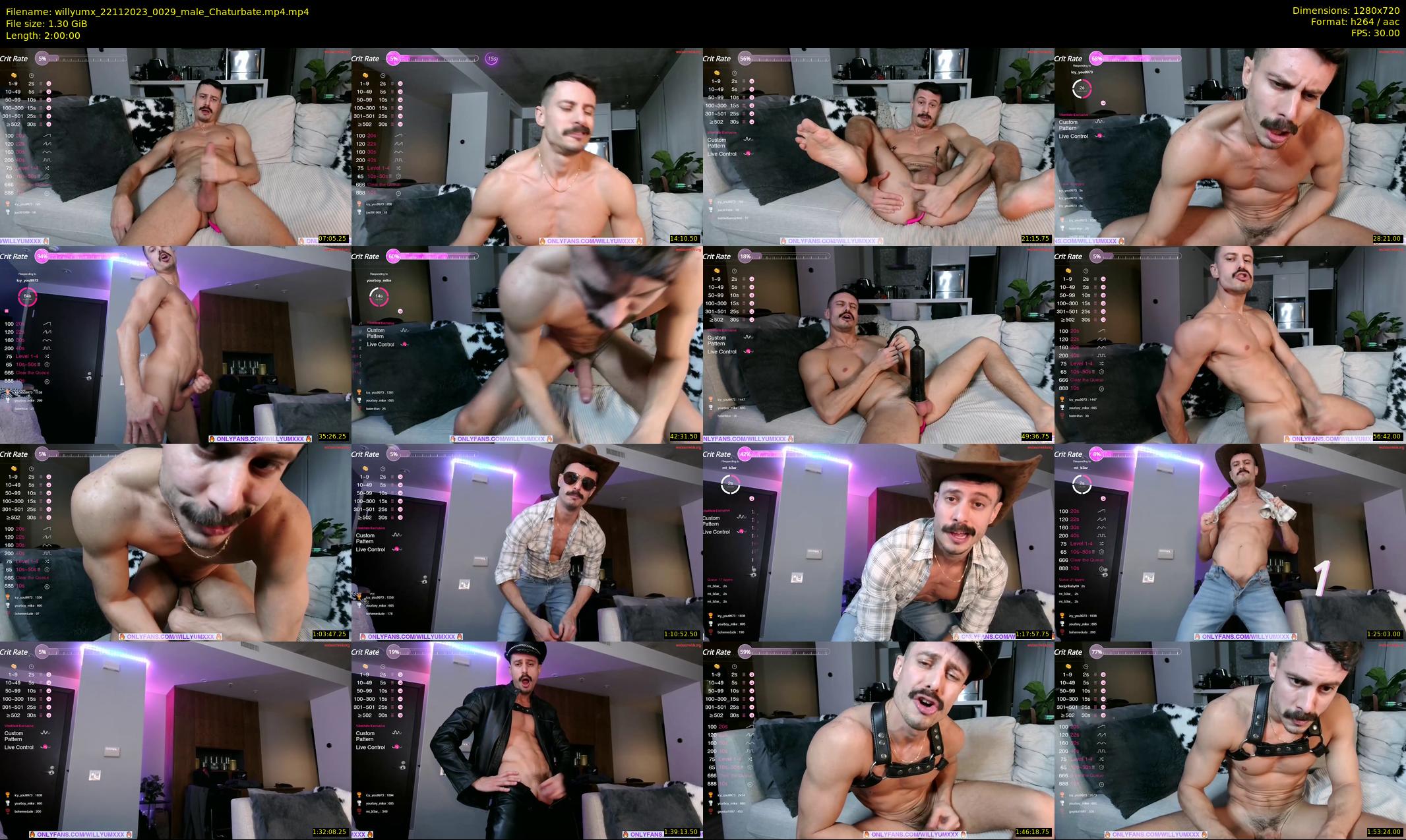 willyumx — 120 minute Chaturbate male cam show recording, 720p, Nov 22, 2023