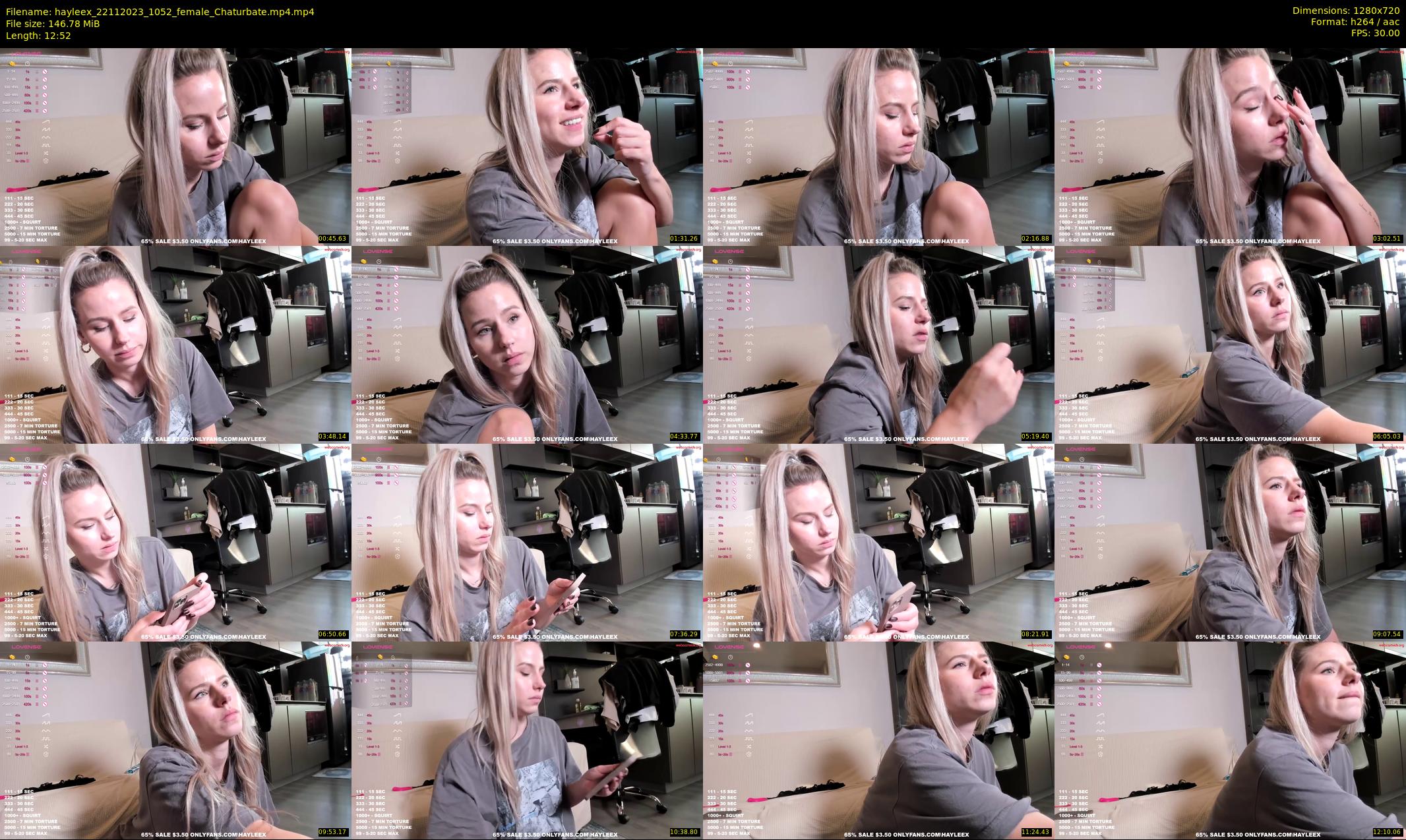 hayleex — 13 minute Chaturbate female cam show recording, 720p, Nov 22, 2023