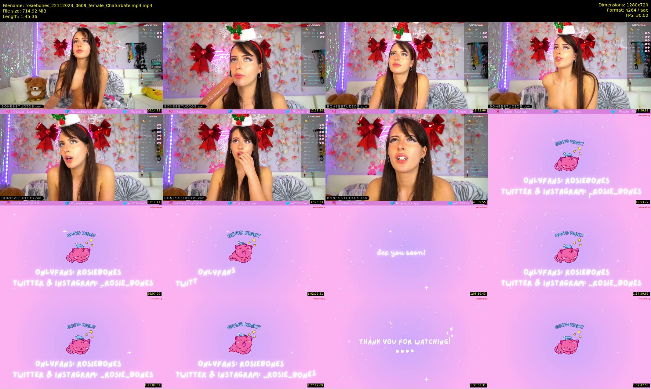 rosiebones — 106 minute Chaturbate female cam show recording, 720p, Nov 22, 2023
