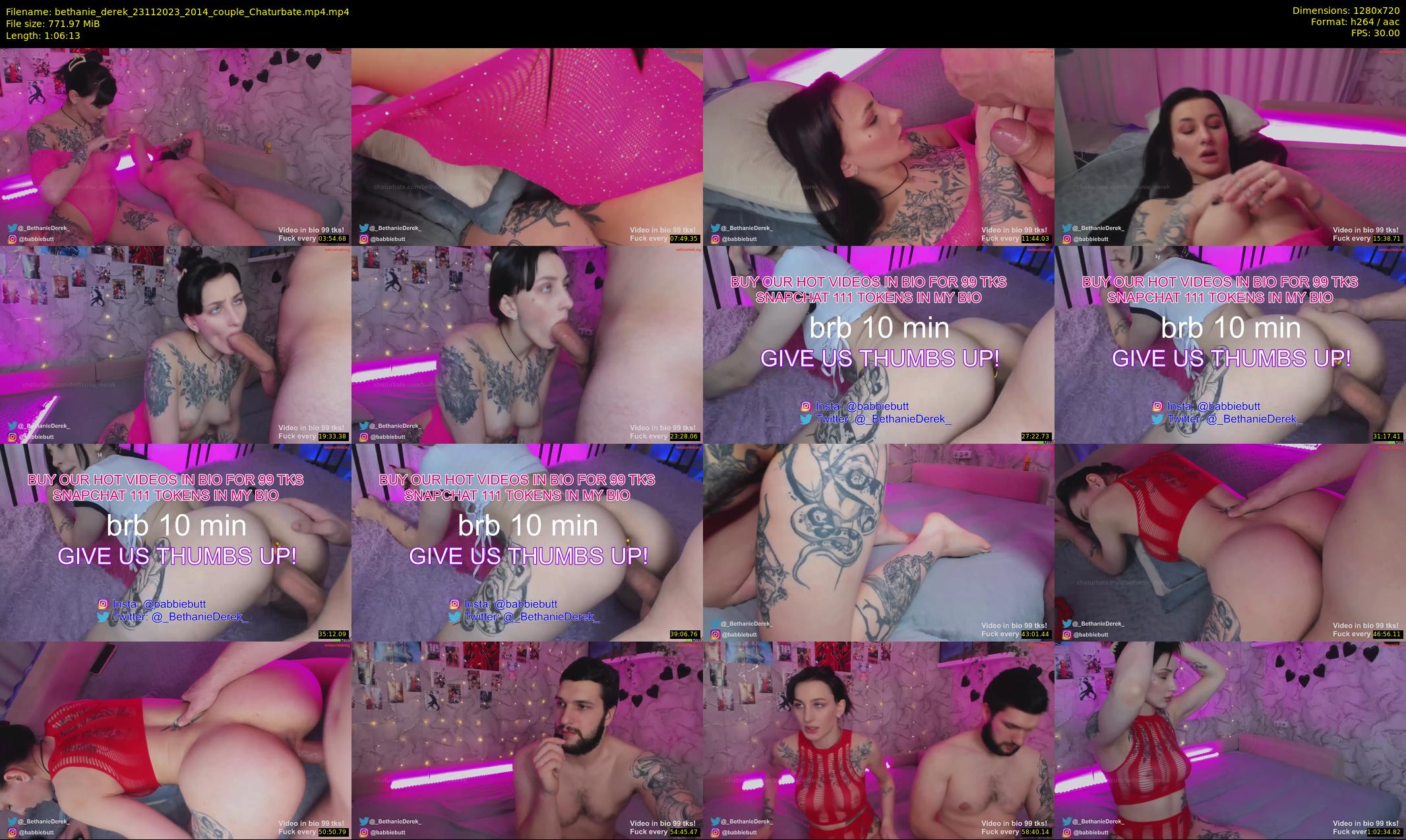 bethanie_derek — 67 minute Chaturbate couple cam show recording, 720p, Nov 23, 2023
