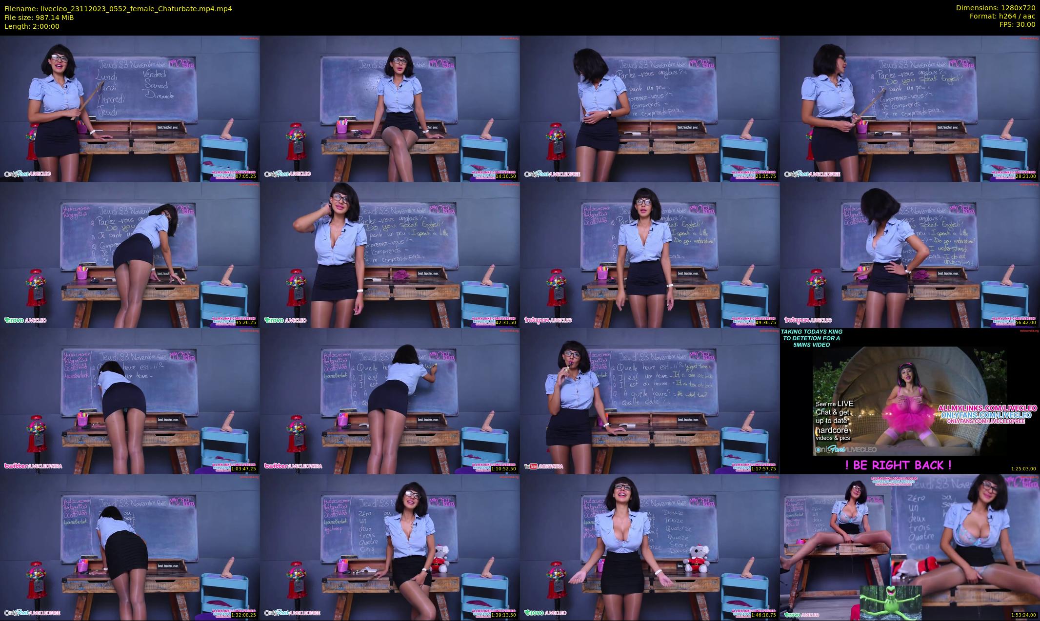 livecleo — 120 minute Chaturbate female cam show recording, 720p, Nov 23, 2023