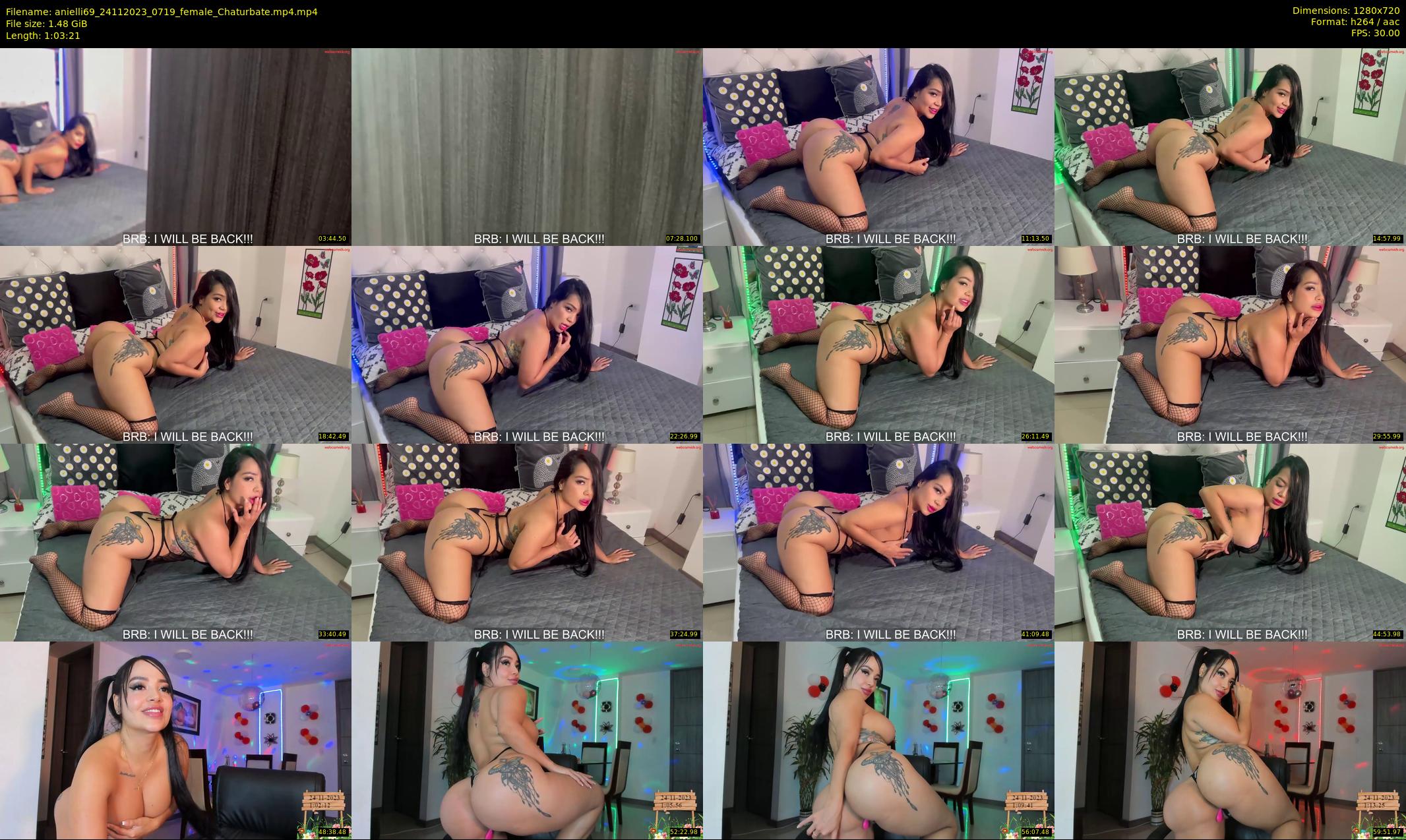 anielli69 — 64 minute Chaturbate female cam show recording, 720p, Nov 24, 2023
