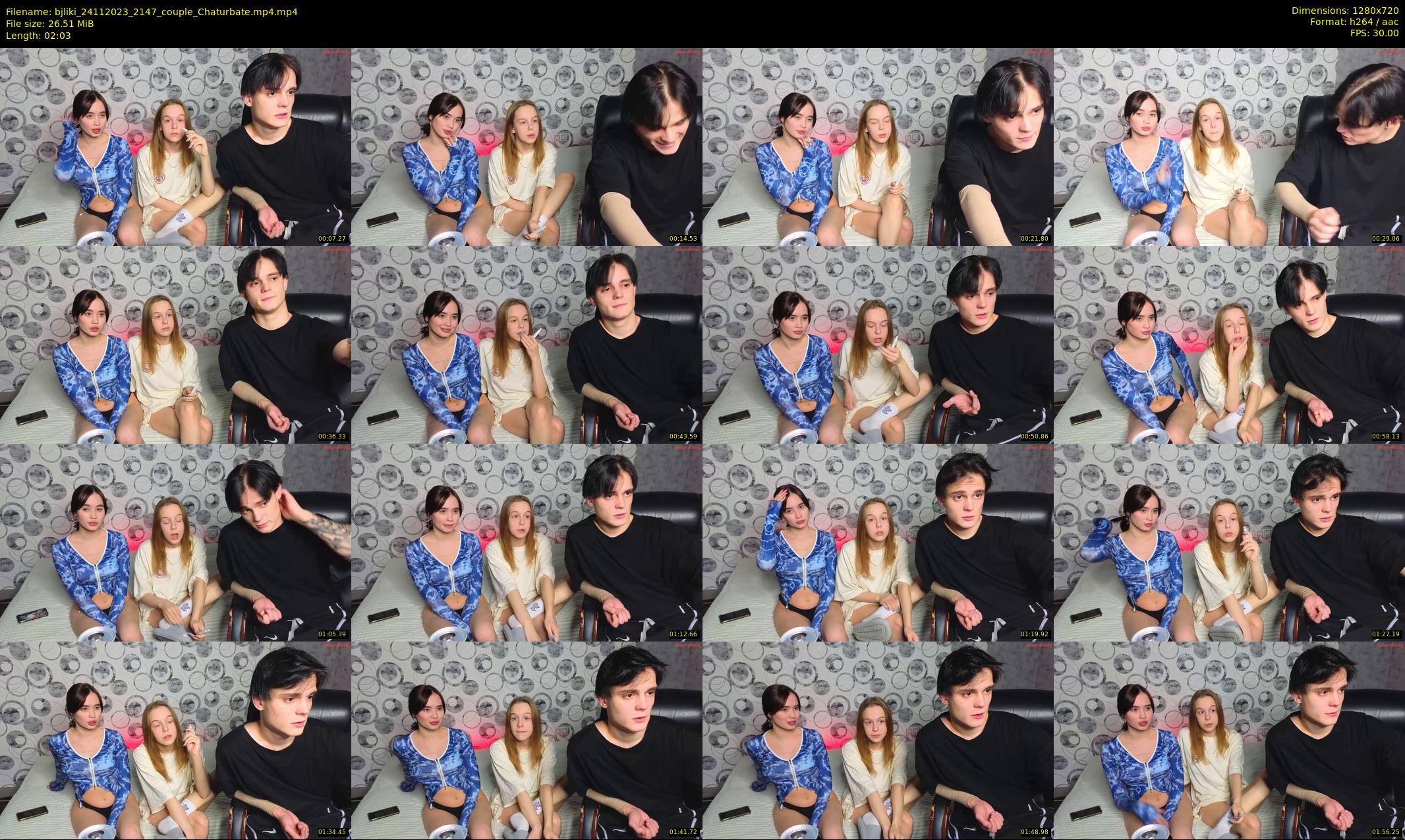bjliki — 3 minute Chaturbate couple cam show recording, 720p, Nov 24, 2023