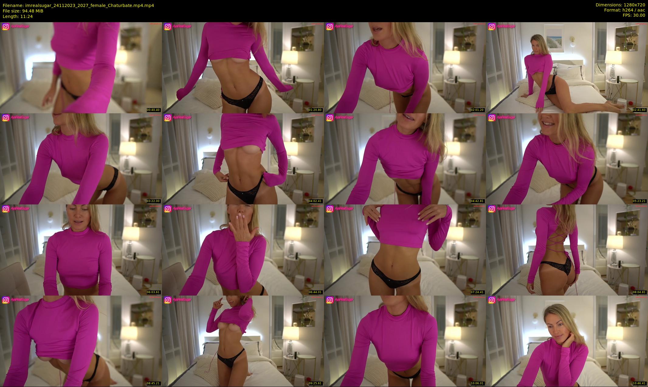 imrealsugar — 12 minute Chaturbate female cam show recording, 720p, Nov 24, 2023