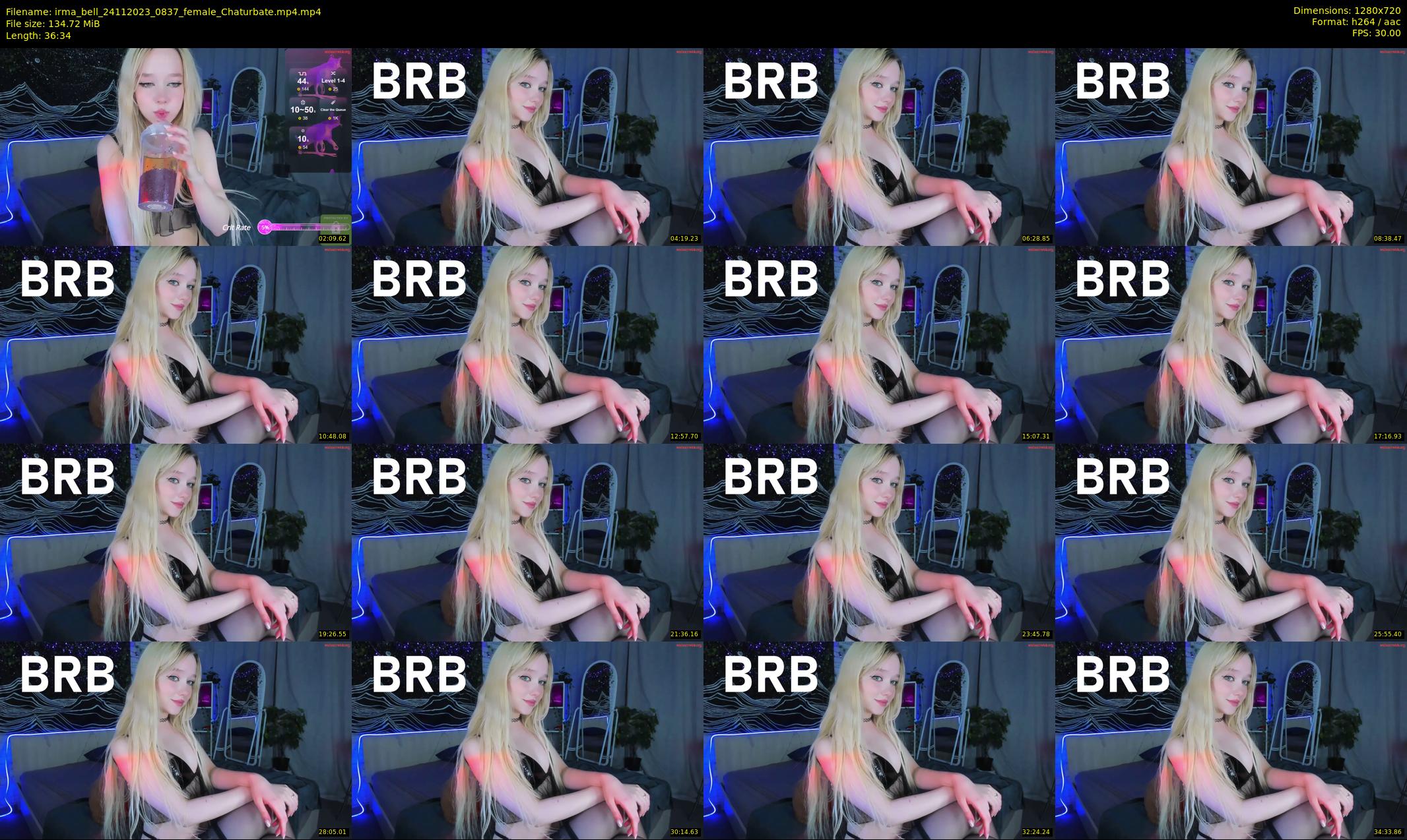 irma_bell — 37 minute Chaturbate female cam show recording, 720p, Nov 24, 2023