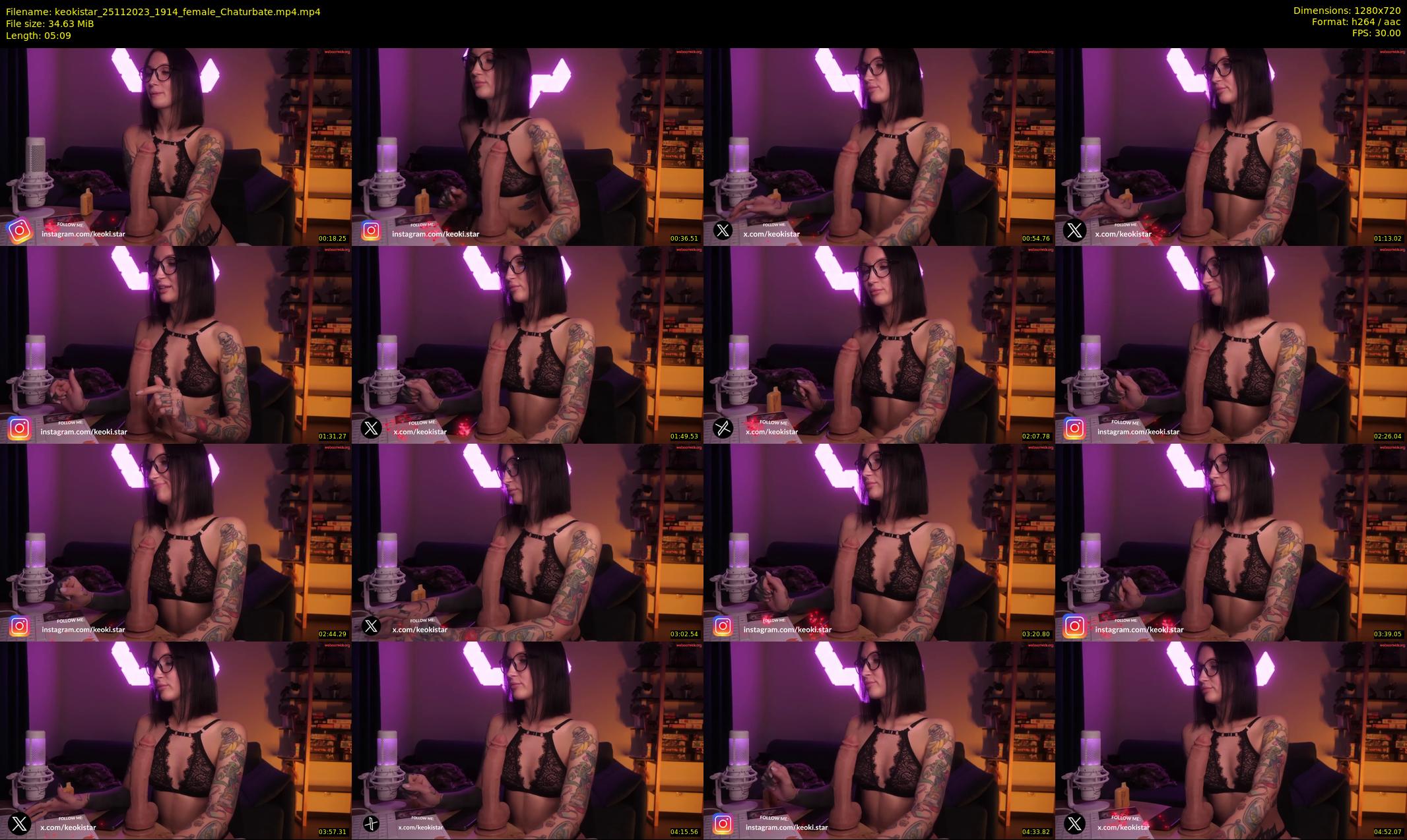keokistar — 6 minute Chaturbate female cam show recording, 720p, Nov 25, 2023