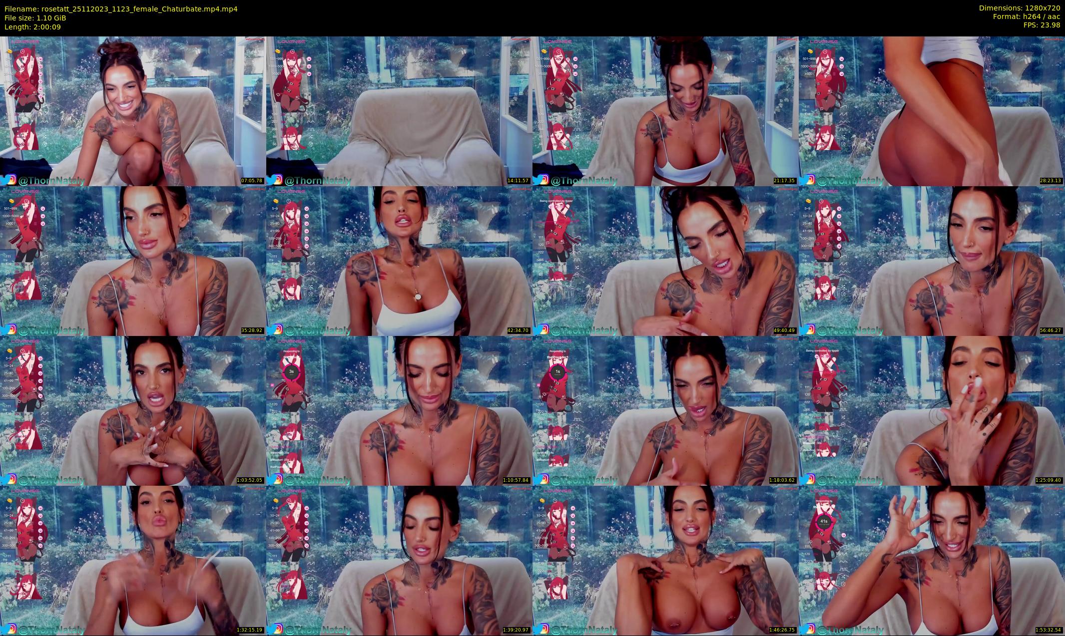 rosetatt — 121 minute Chaturbate female cam show recording, 720p, Nov 25, 2023