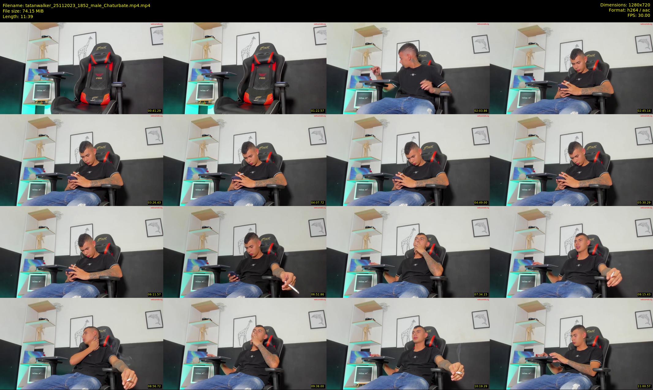 tatanwalker — 12 minute Chaturbate male cam show recording, 720p, Nov 25, 2023