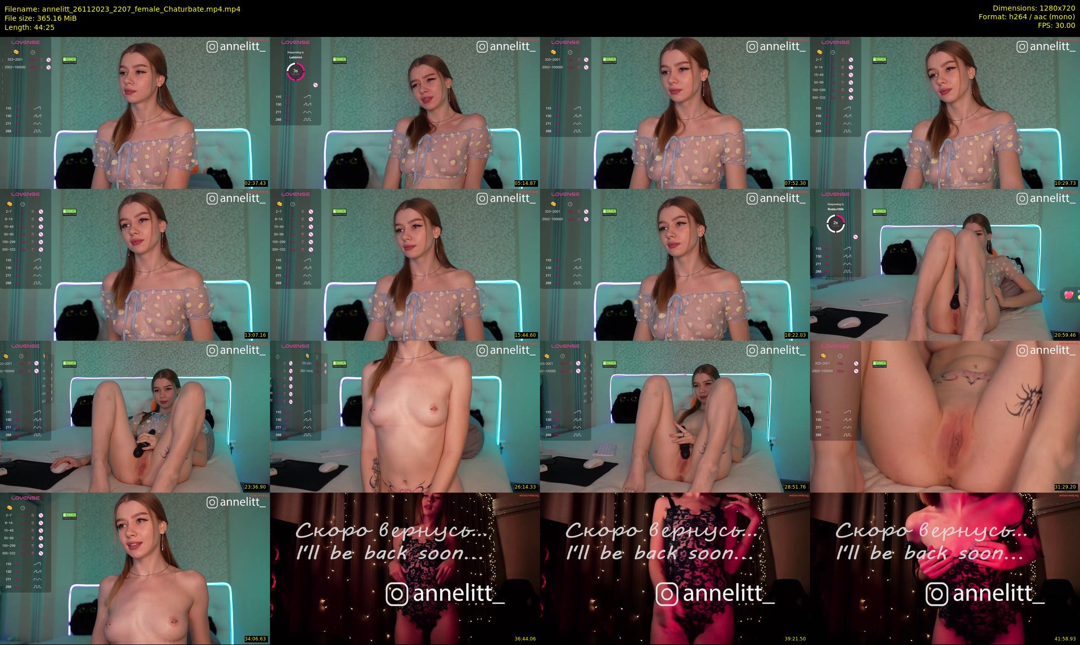 annelitt — 45 minute Chaturbate female cam show recording, 720p, Nov 26, 2023