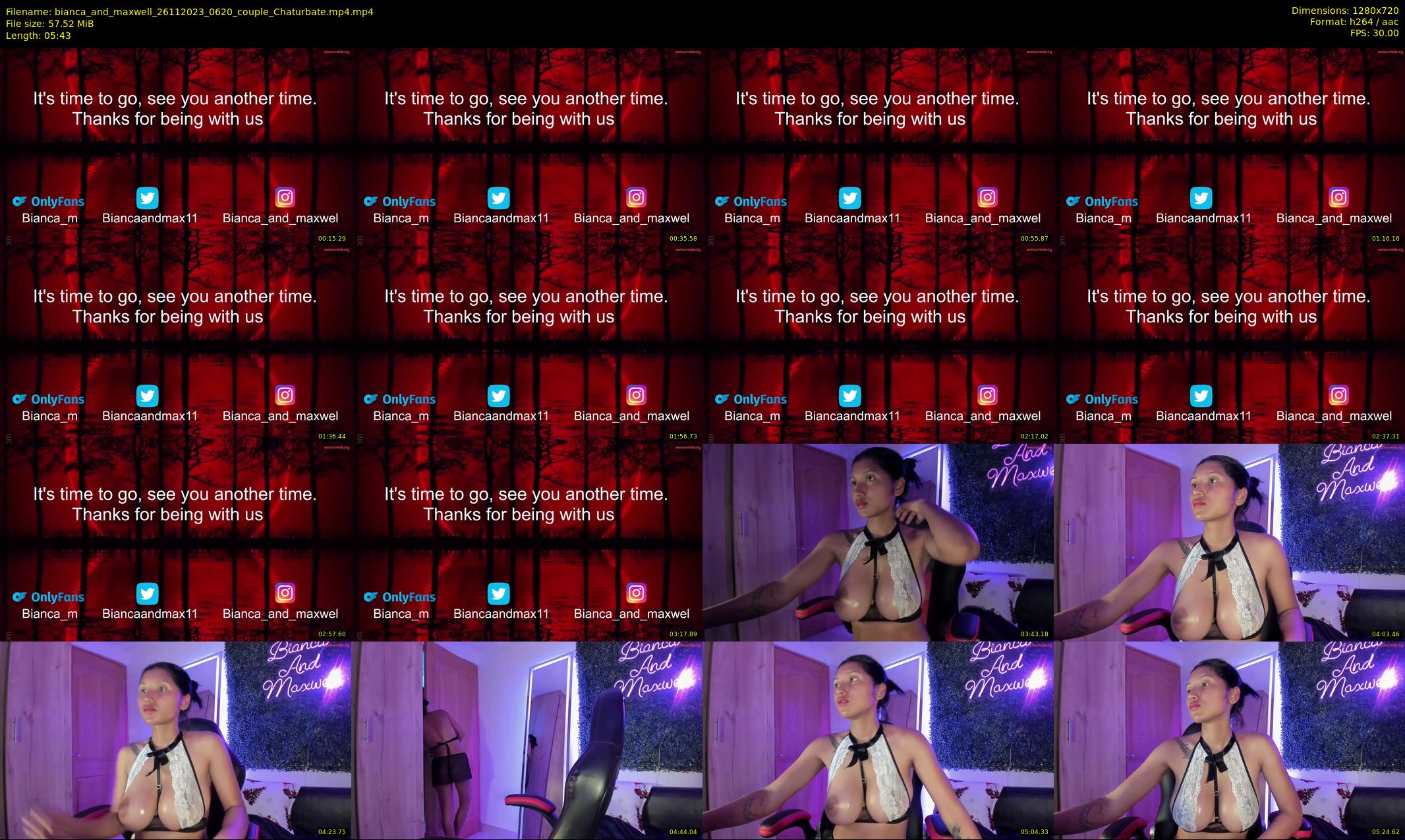 bianca_and_maxwell — 6 minute Chaturbate couple cam show recording, 720p, Nov 26, 2023