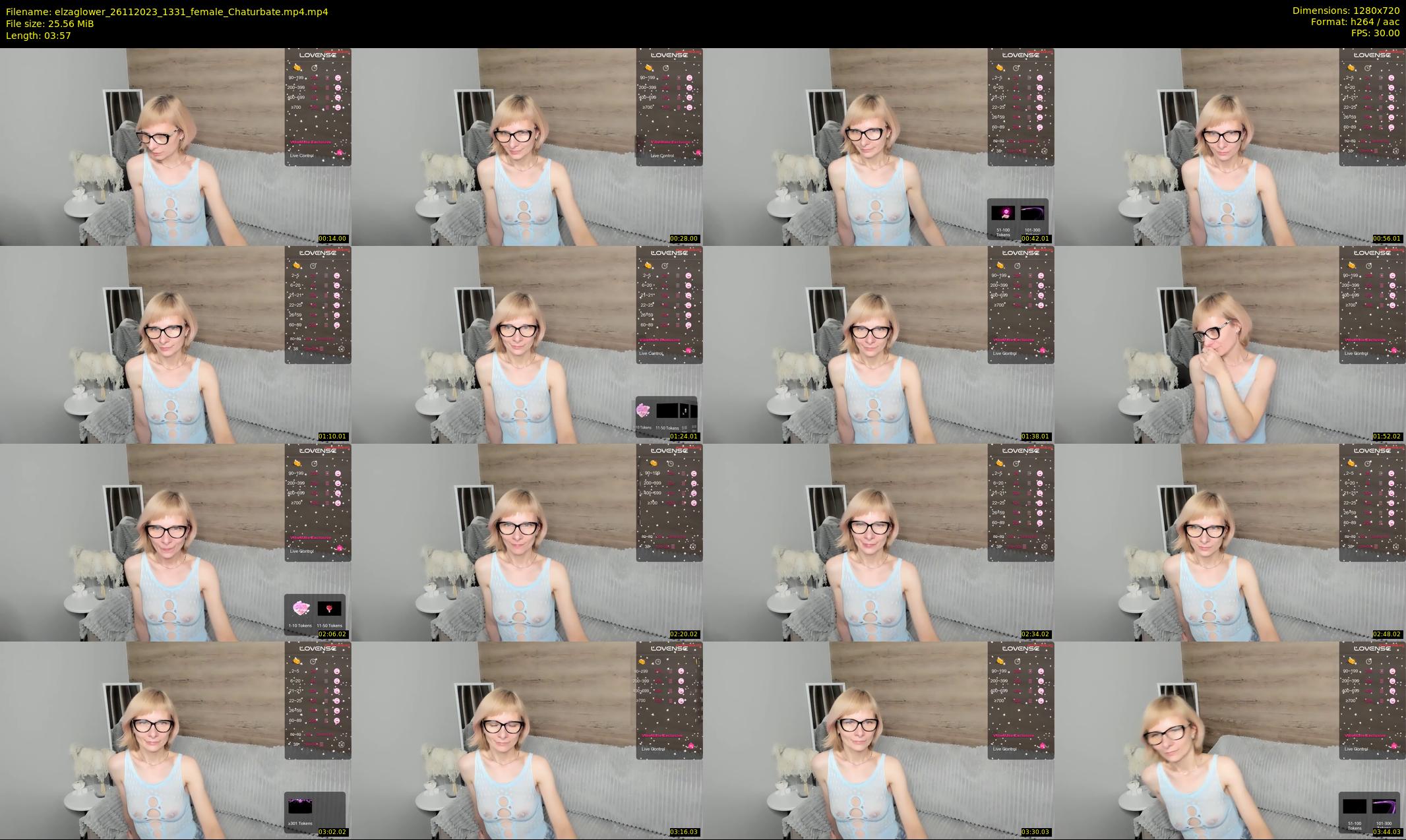 elzaglower — 4 minute Chaturbate female cam show recording, 720p, Nov 26, 2023