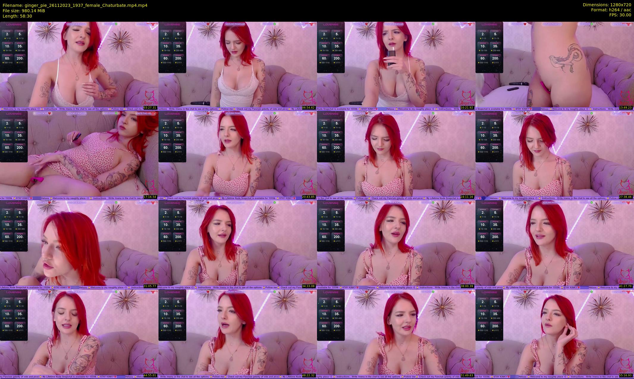 ginger_pie — 59 minute Chaturbate female cam show recording, 720p, Nov 26, 2023