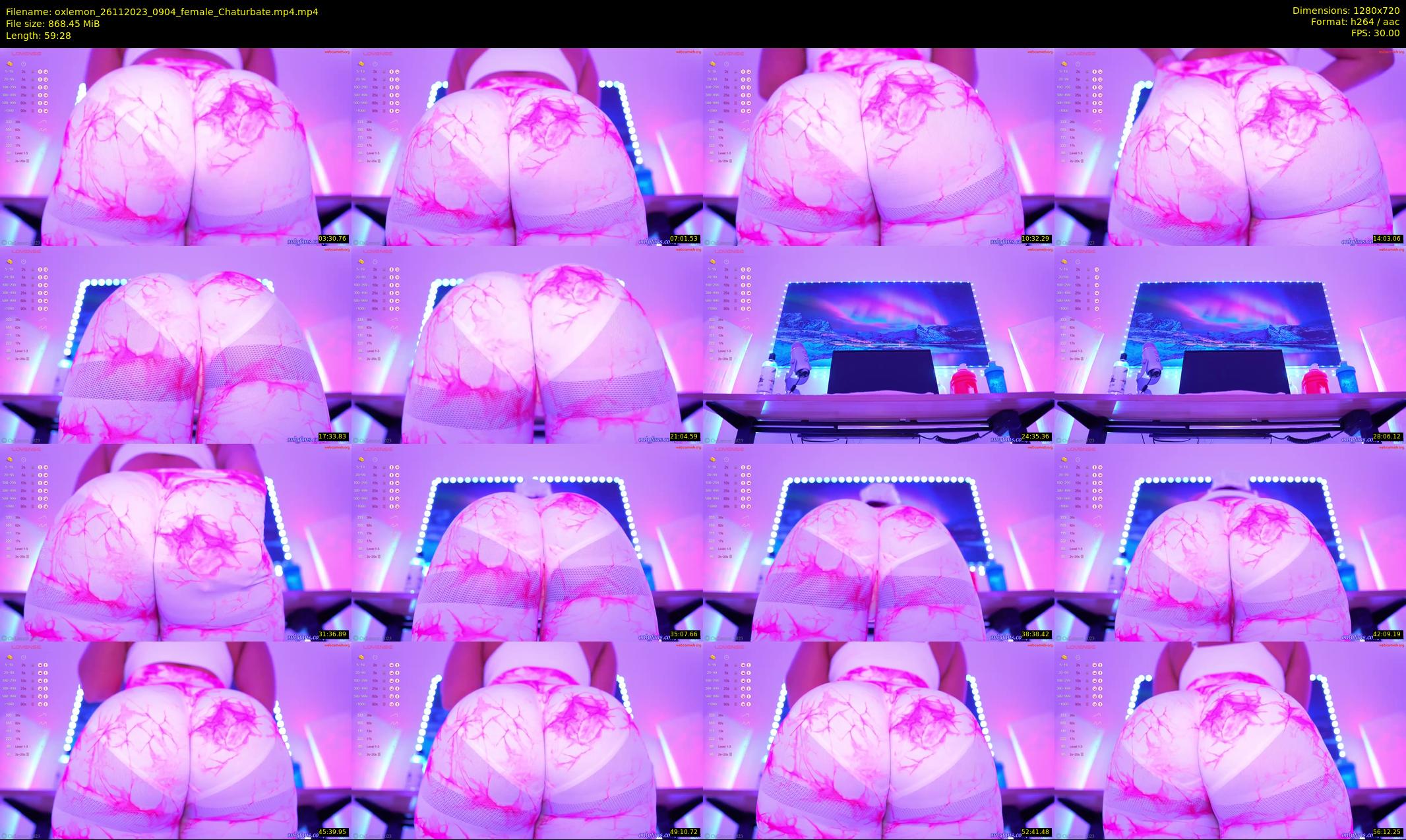 oxlemon — 60 minute Chaturbate female cam show recording, 720p, Nov 26, 2023