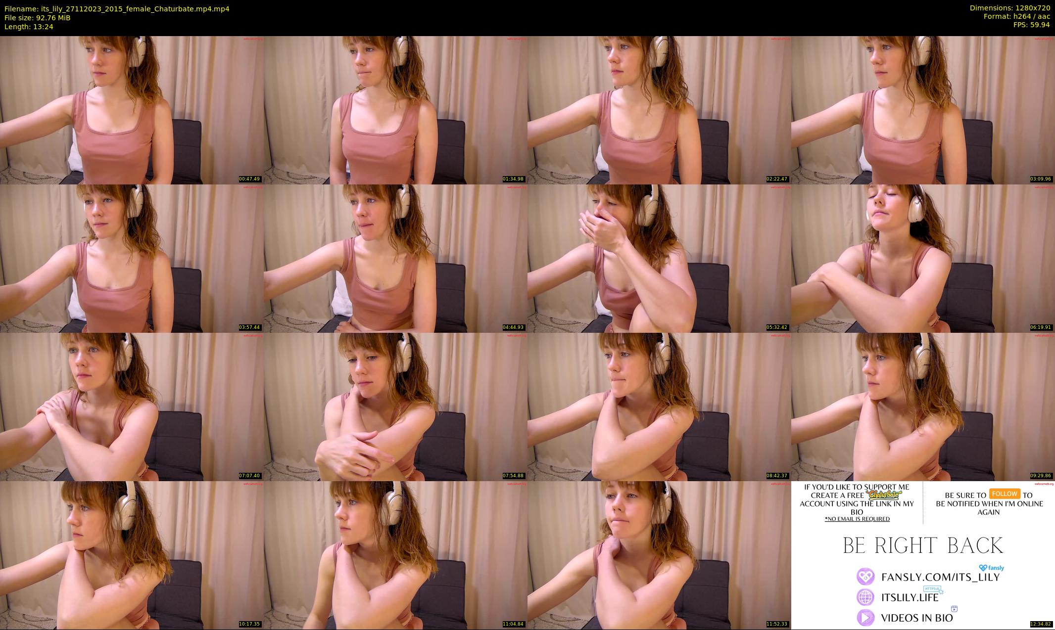 its_lily — 14 minute Chaturbate female cam show recording, 720p, Nov 27, 2023