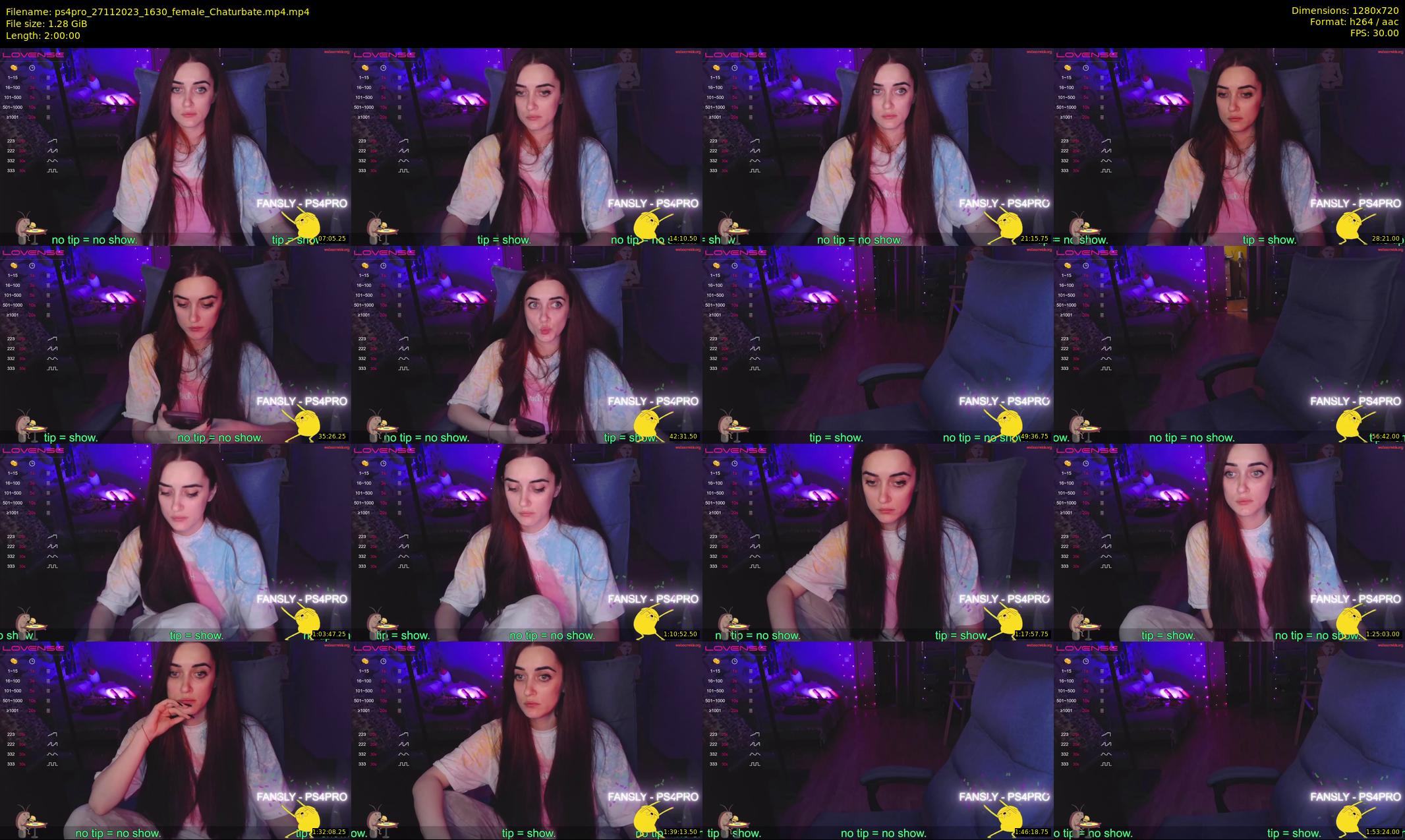 ps4pro — 120 minute Chaturbate female cam show recording, 720p, Nov 27, 2023