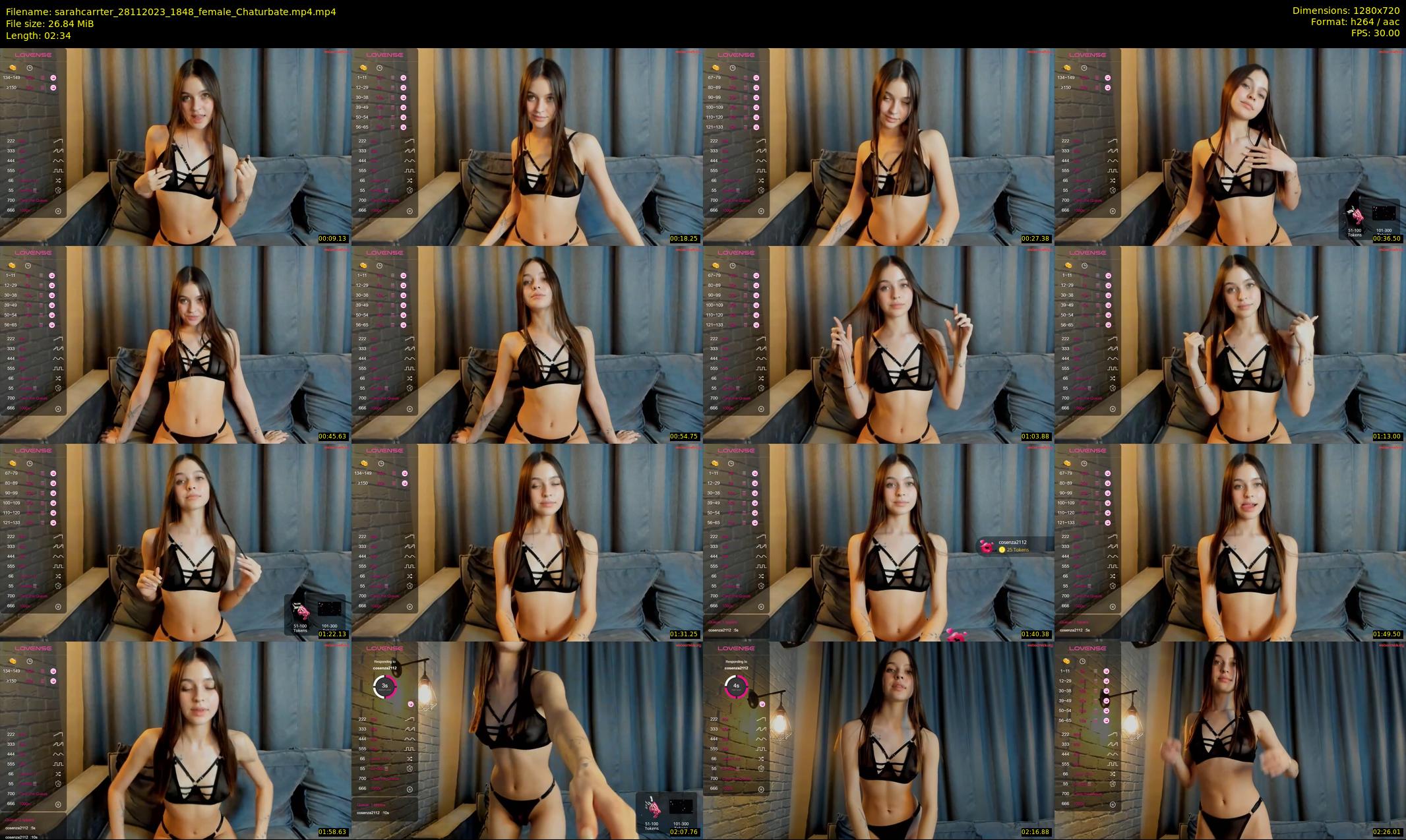 sarahcarrter — 3 minute Chaturbate female cam show recording, 720p, Nov 28, 2023