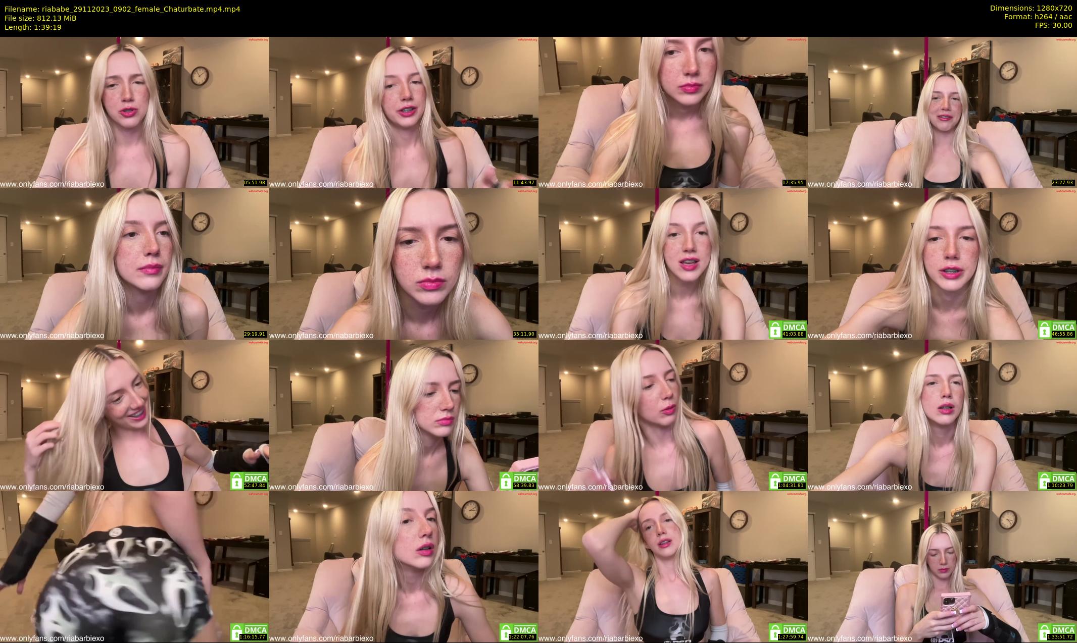 riababe — 100 minute Chaturbate female cam show recording, 720p, Nov 29, 2023
