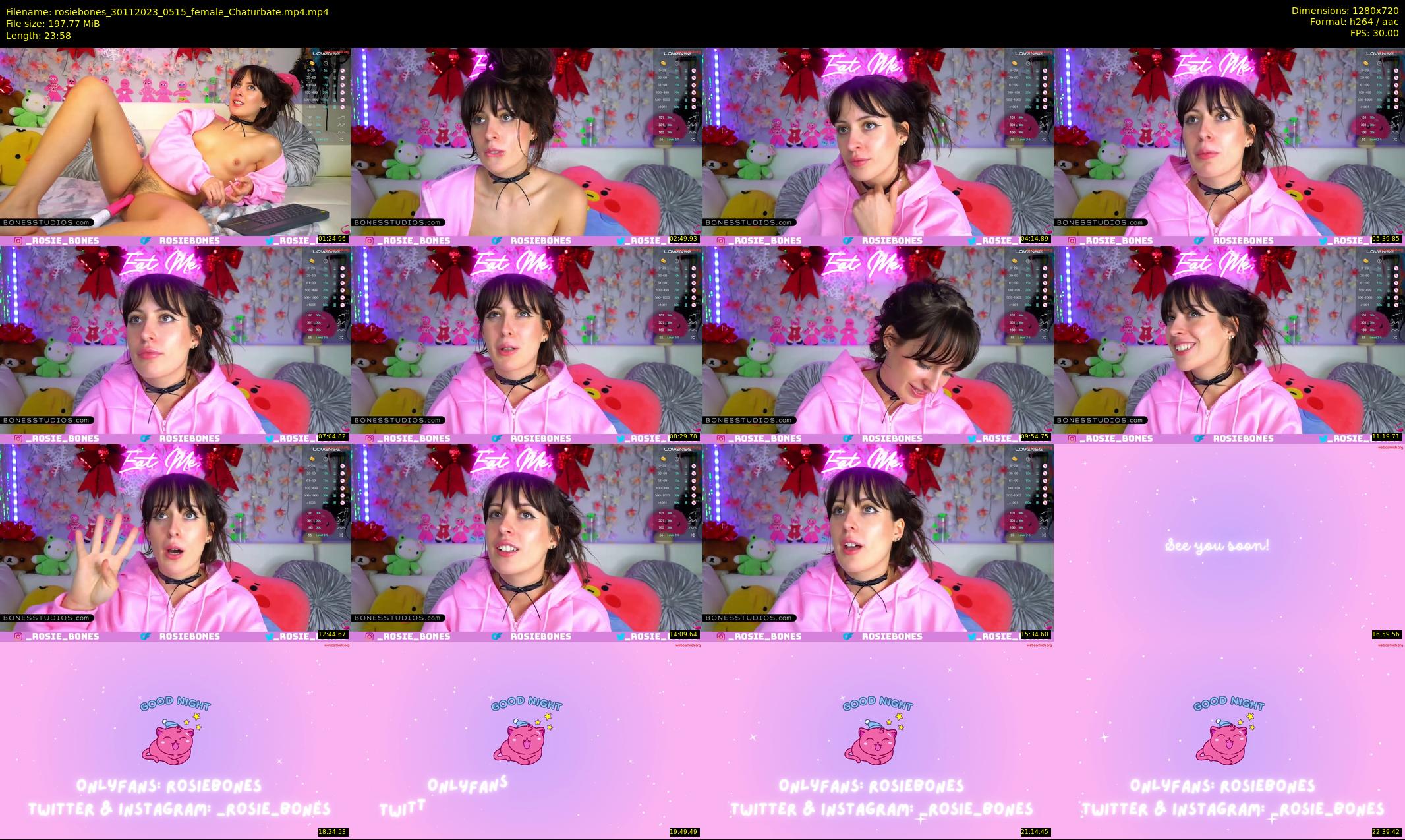 rosiebones — 24 minute Chaturbate female cam show recording, 720p, Nov 30, 2023