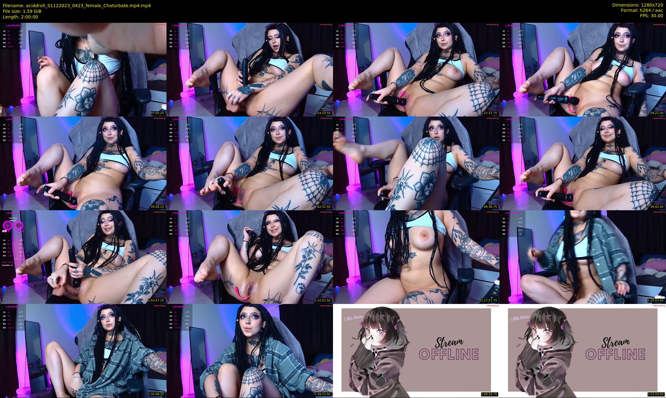 aciddroll — 120 minute Chaturbate female cam show recording, 720p, Dec 1, 2023