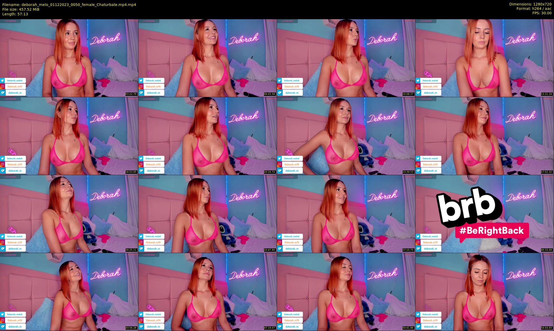 deborah_melo — 58 minute Chaturbate female cam show recording, 720p, Dec 1, 2023