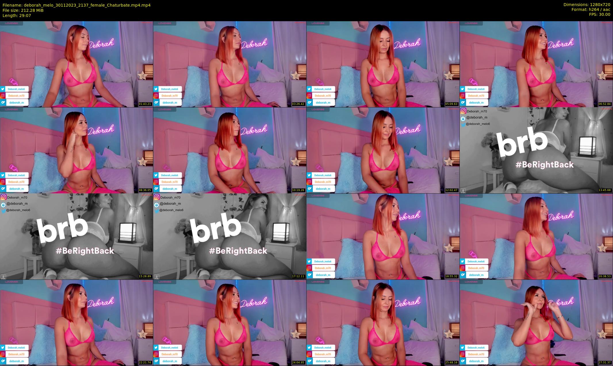 deborah_melo — 30 minute Chaturbate female cam show recording, 720p, Nov 30, 2023