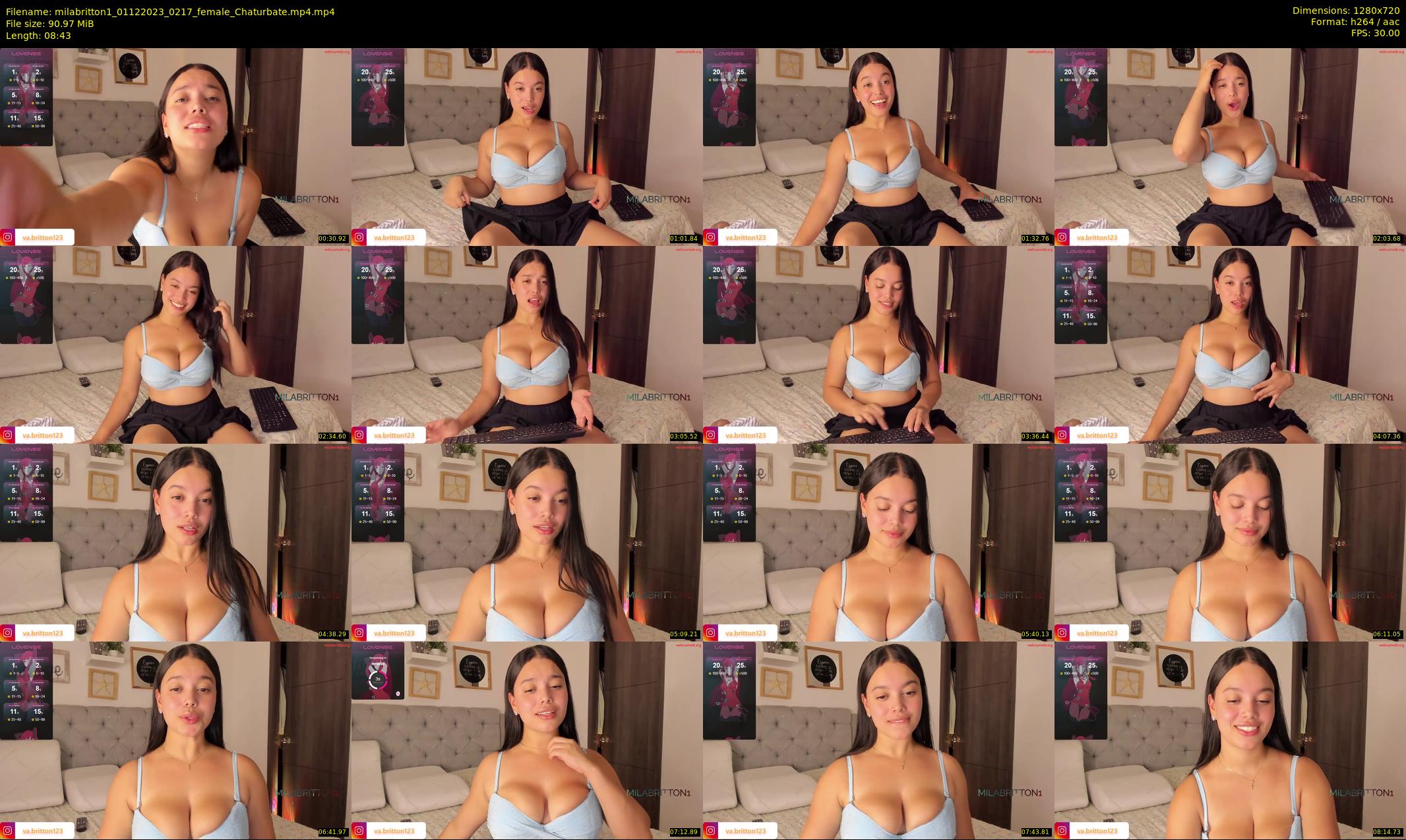 milabritton1 — 9 minute Chaturbate female cam show recording, 720p, Dec 1, 2023