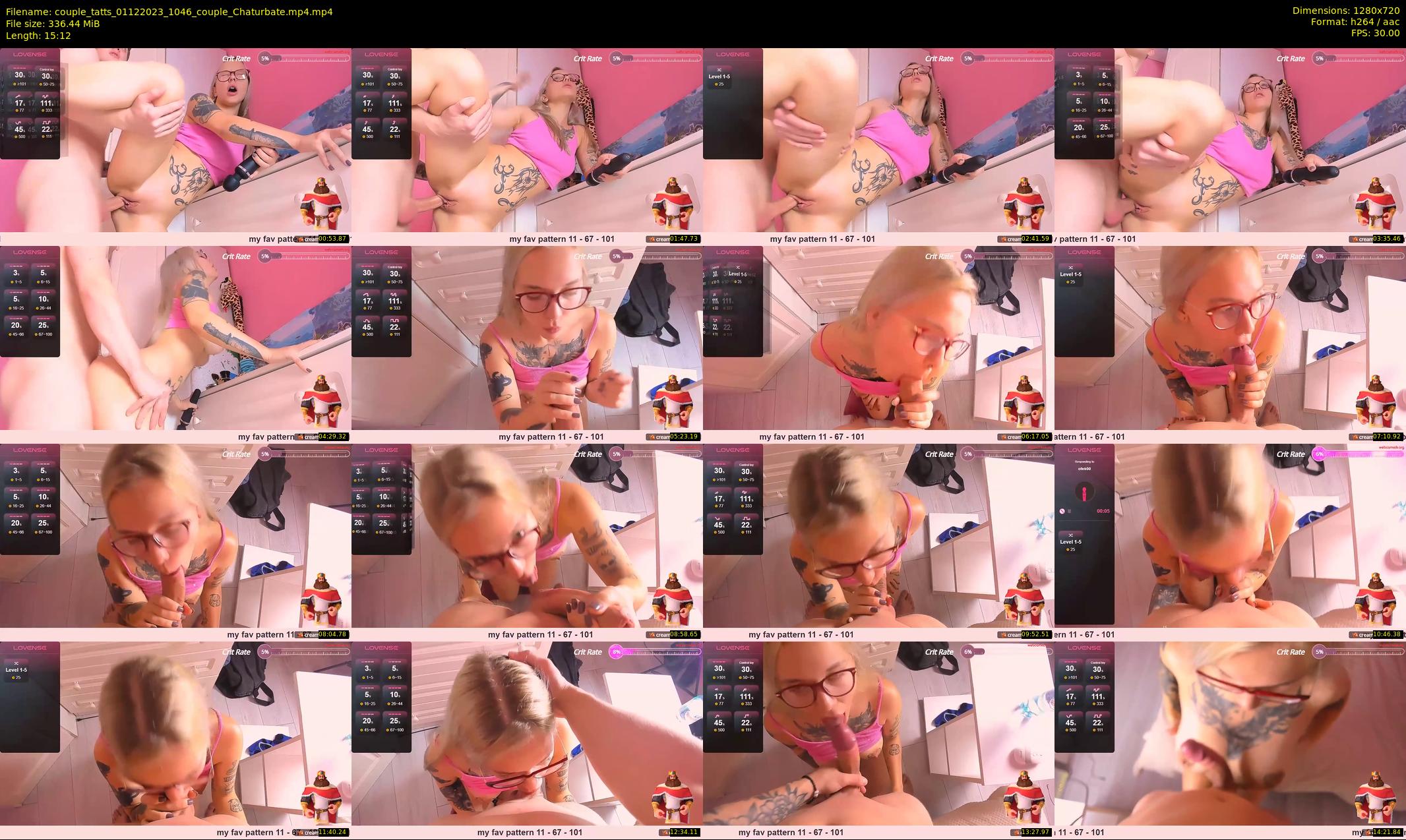 couple_tatts — 16 minute Chaturbate couple cam show recording, 720p, Dec 1, 2023