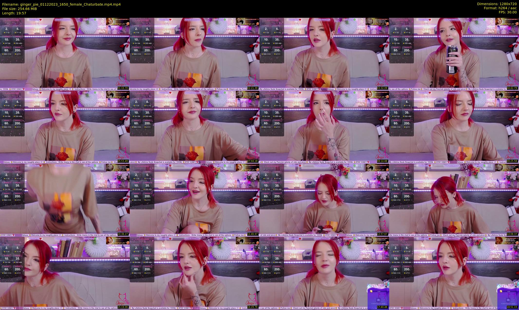 ginger_pie — 20 minute Chaturbate female cam show recording, 720p, Dec 1, 2023