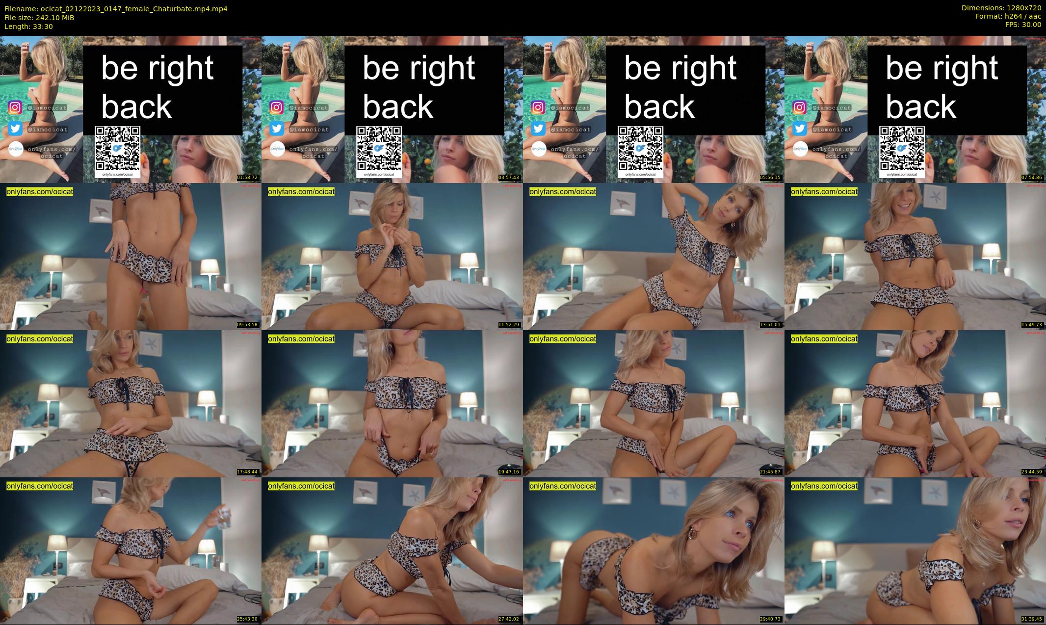 ocicat — 34 minute Chaturbate female cam show recording, 720p, Dec 2, 2023