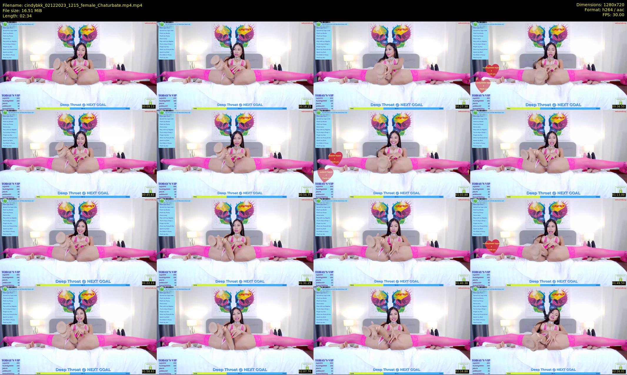 cindybkk — 3 minute Chaturbate female cam show recording, 720p, Dec 2, 2023