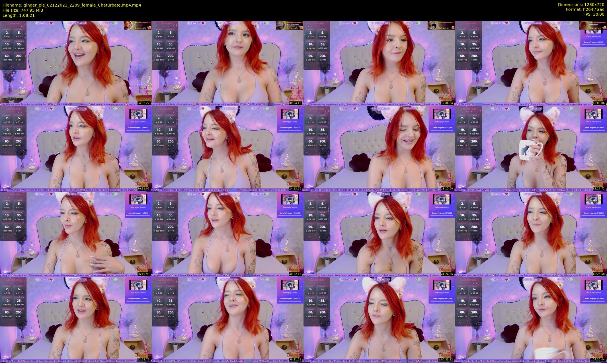 ginger_pie — 69 minute Chaturbate female cam show recording, 720p, Dec 2, 2023