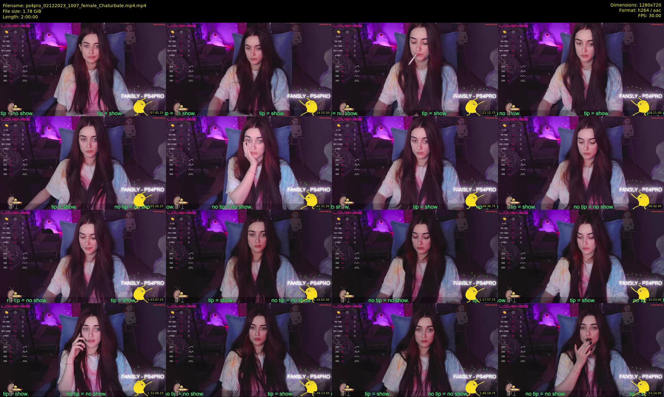 ps4pro — 120 minute Chaturbate female cam show recording, 720p, Dec 2, 2023