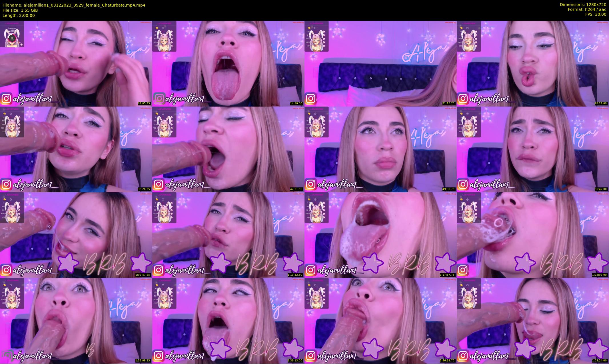 alejamillan1 — 120 minute Chaturbate female cam show recording, 720p, Dec 3, 2023