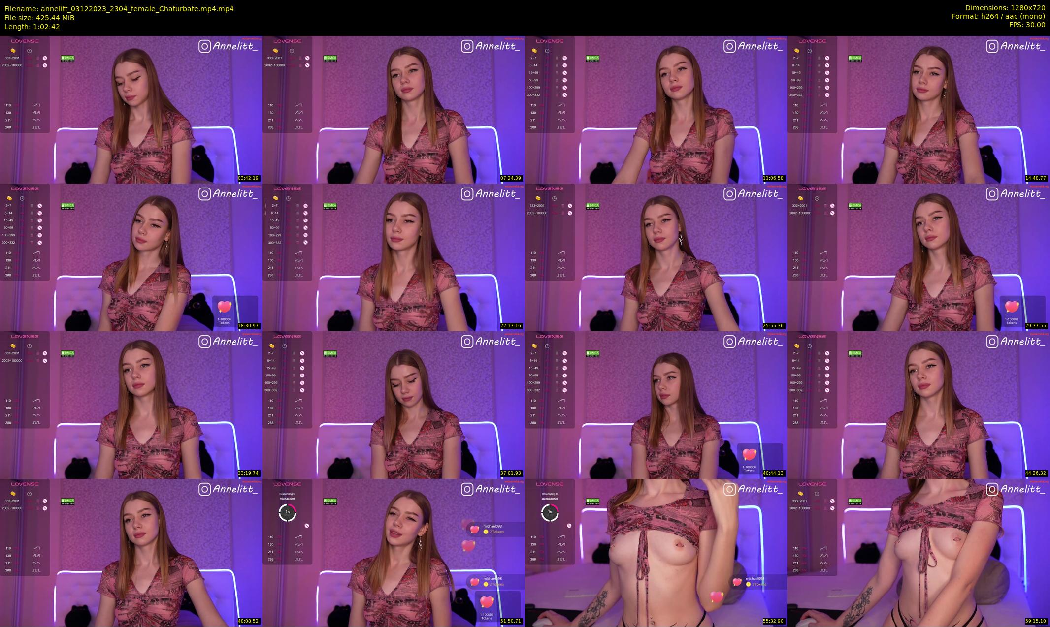 annelitt — 63 minute Chaturbate female cam show recording, 720p, Dec 3, 2023