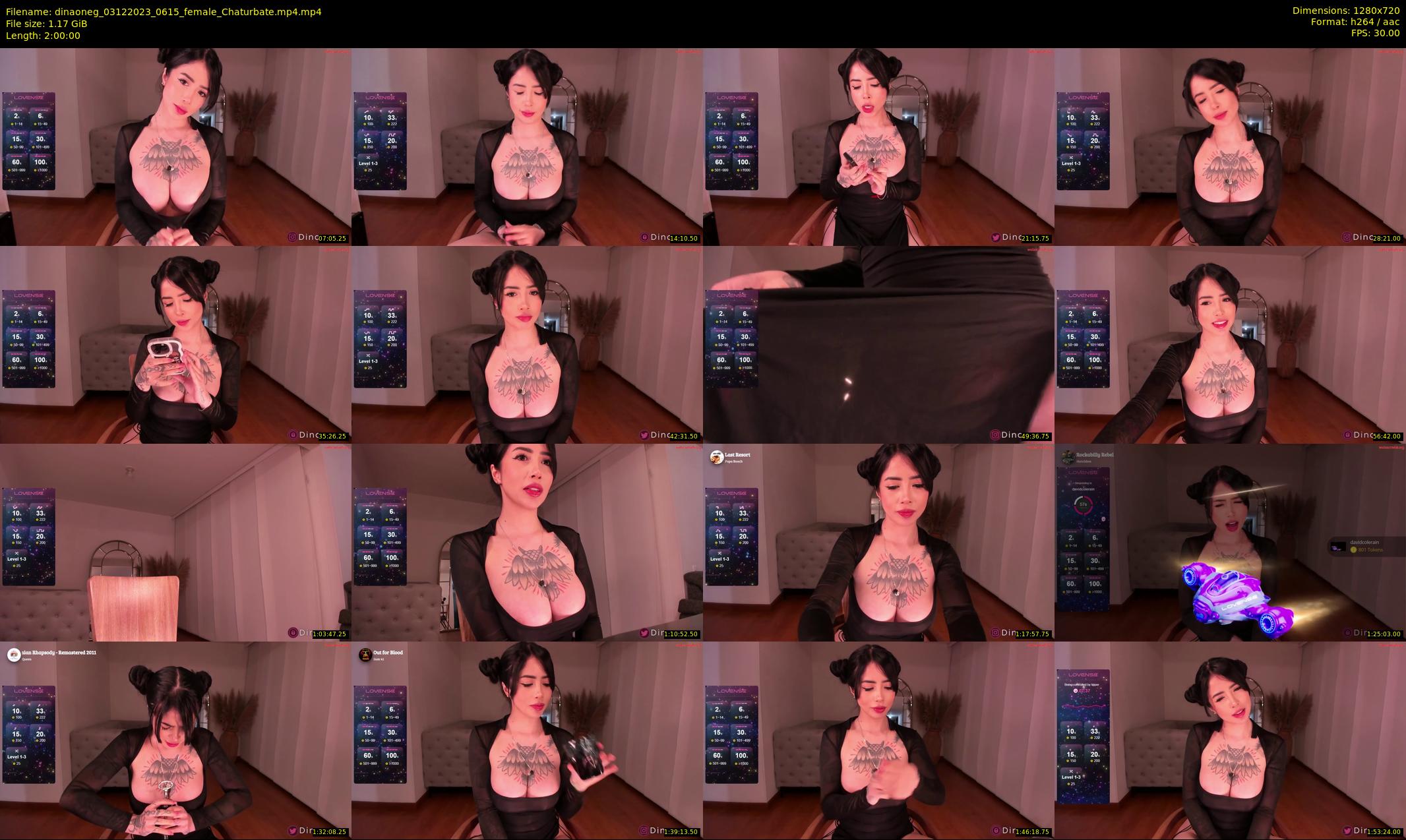 dinaoneg — 120 minute Chaturbate female cam show recording, 720p, Dec 3, 2023