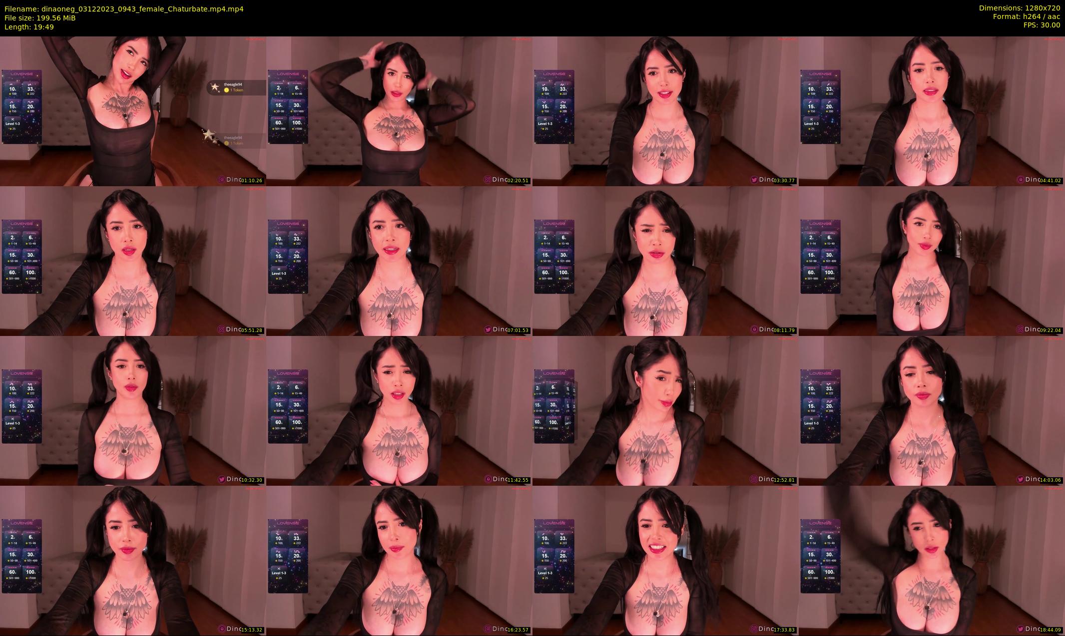 dinaoneg — 20 minute Chaturbate female cam show recording, 720p, Dec 3, 2023