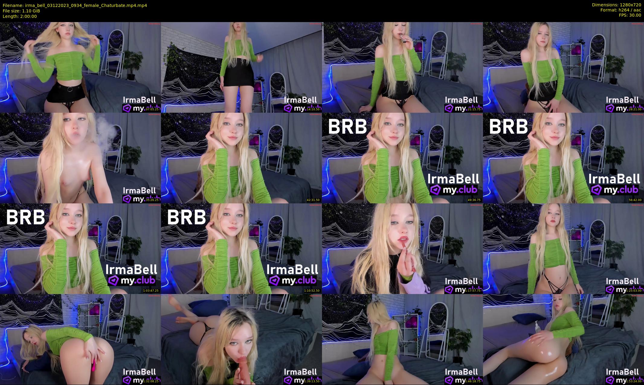 irma_bell — 120 minute Chaturbate female cam show recording, 720p, Dec 3, 2023