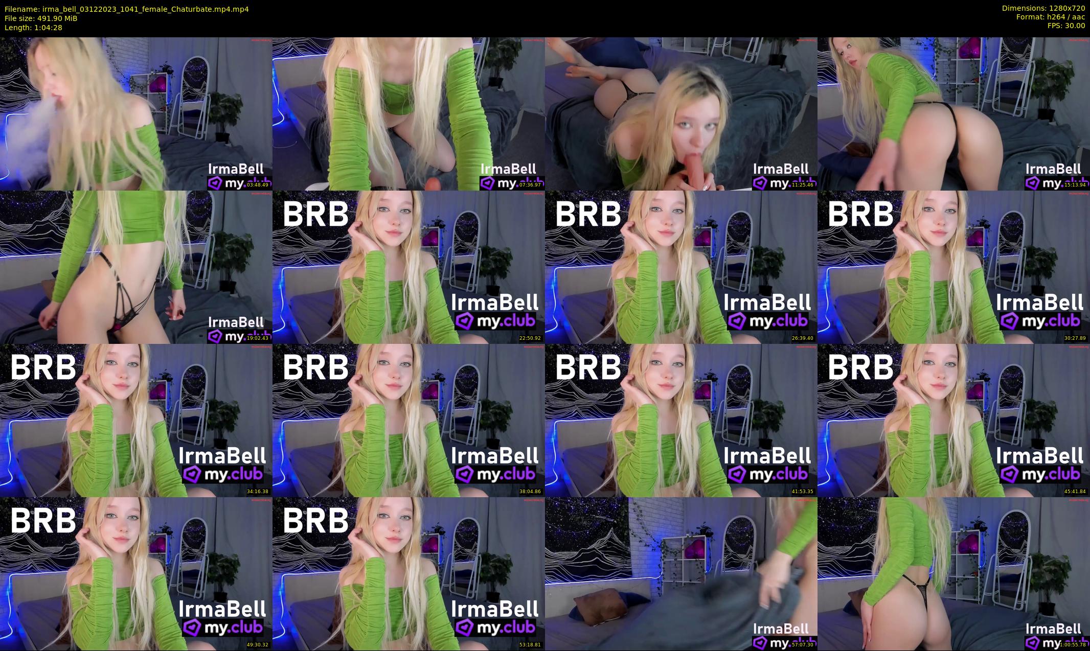 irma_bell — 65 minute Chaturbate female cam show recording, 720p, Dec 3, 2023