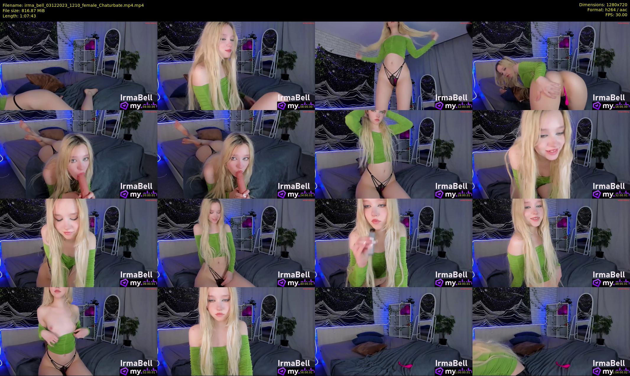 irma_bell — 68 minute Chaturbate female cam show recording, 720p, Dec 3, 2023