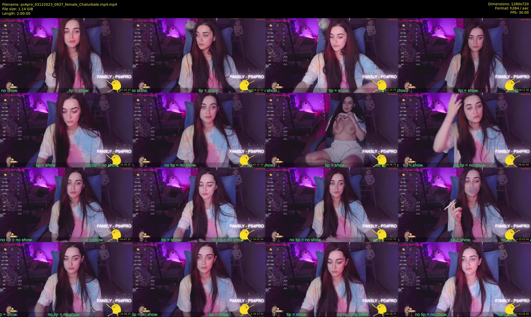 ps4pro — 120 minute Chaturbate female cam show recording, 720p, Dec 3, 2023