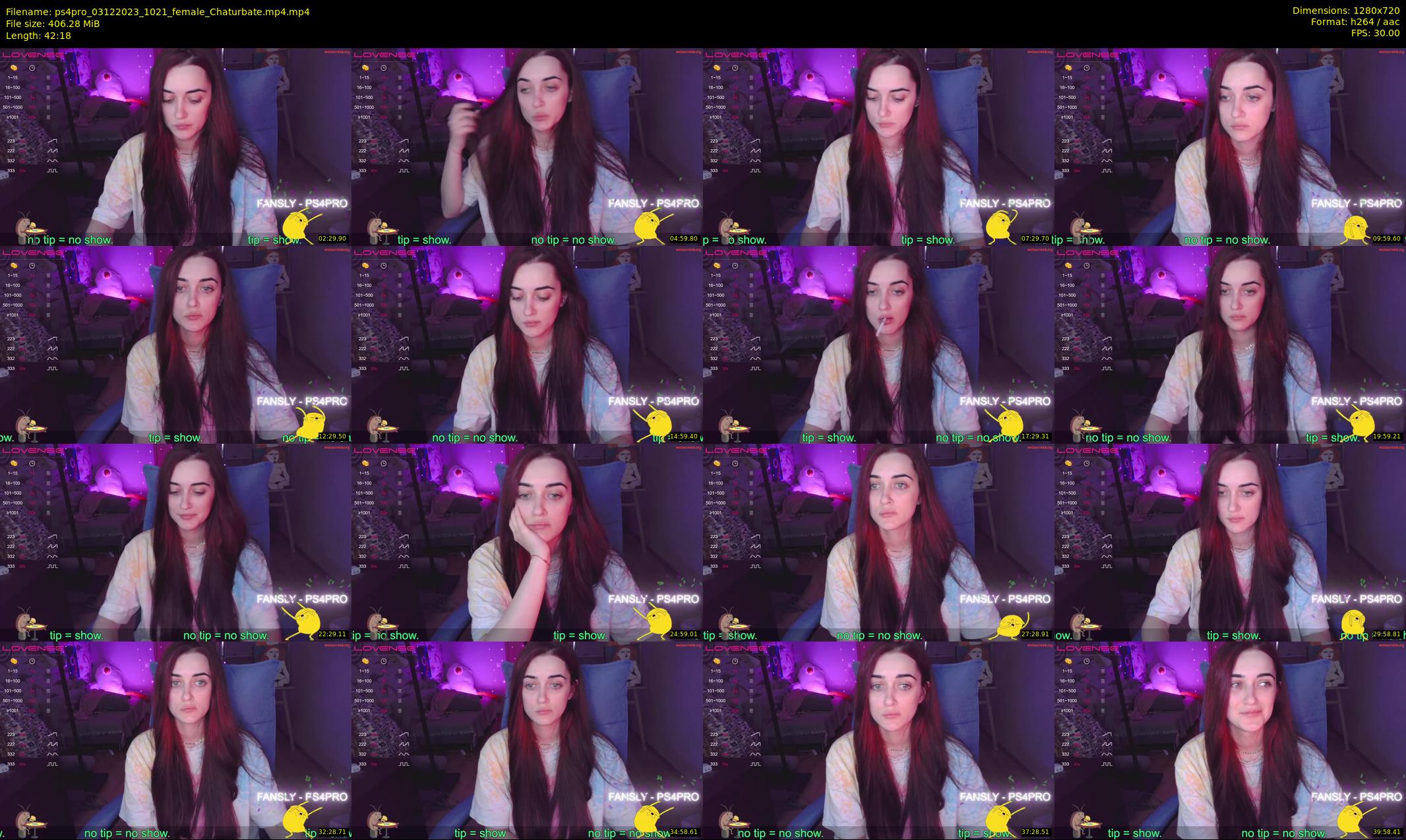 ps4pro — 43 minute Chaturbate female cam show recording, 720p, Dec 3, 2023