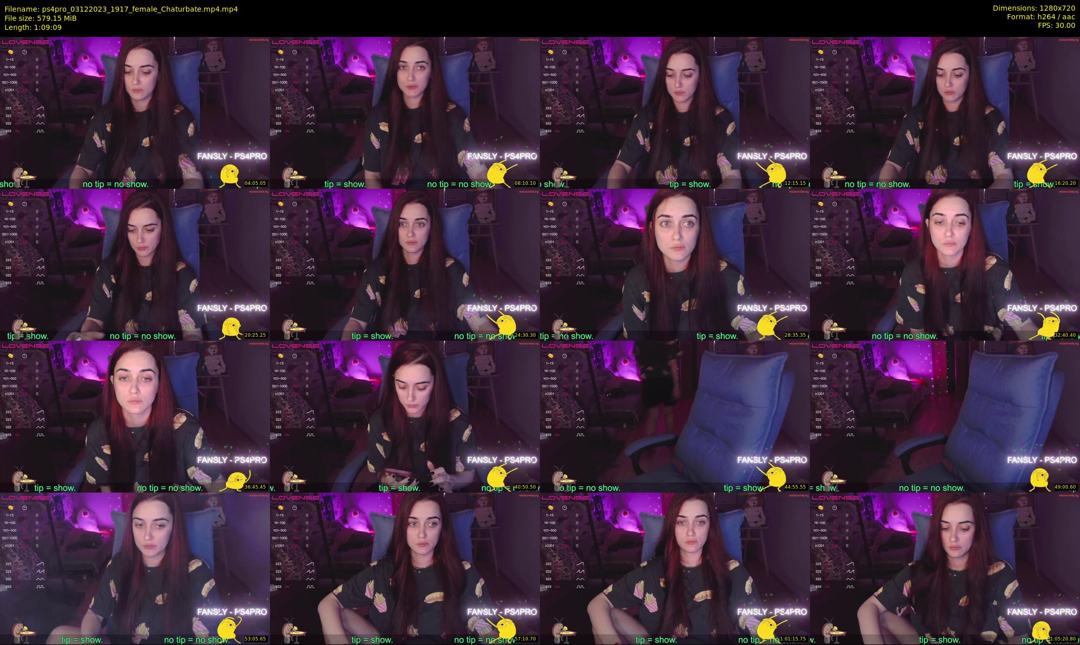 ps4pro — 70 minute Chaturbate female cam show recording, 720p, Dec 3, 2023