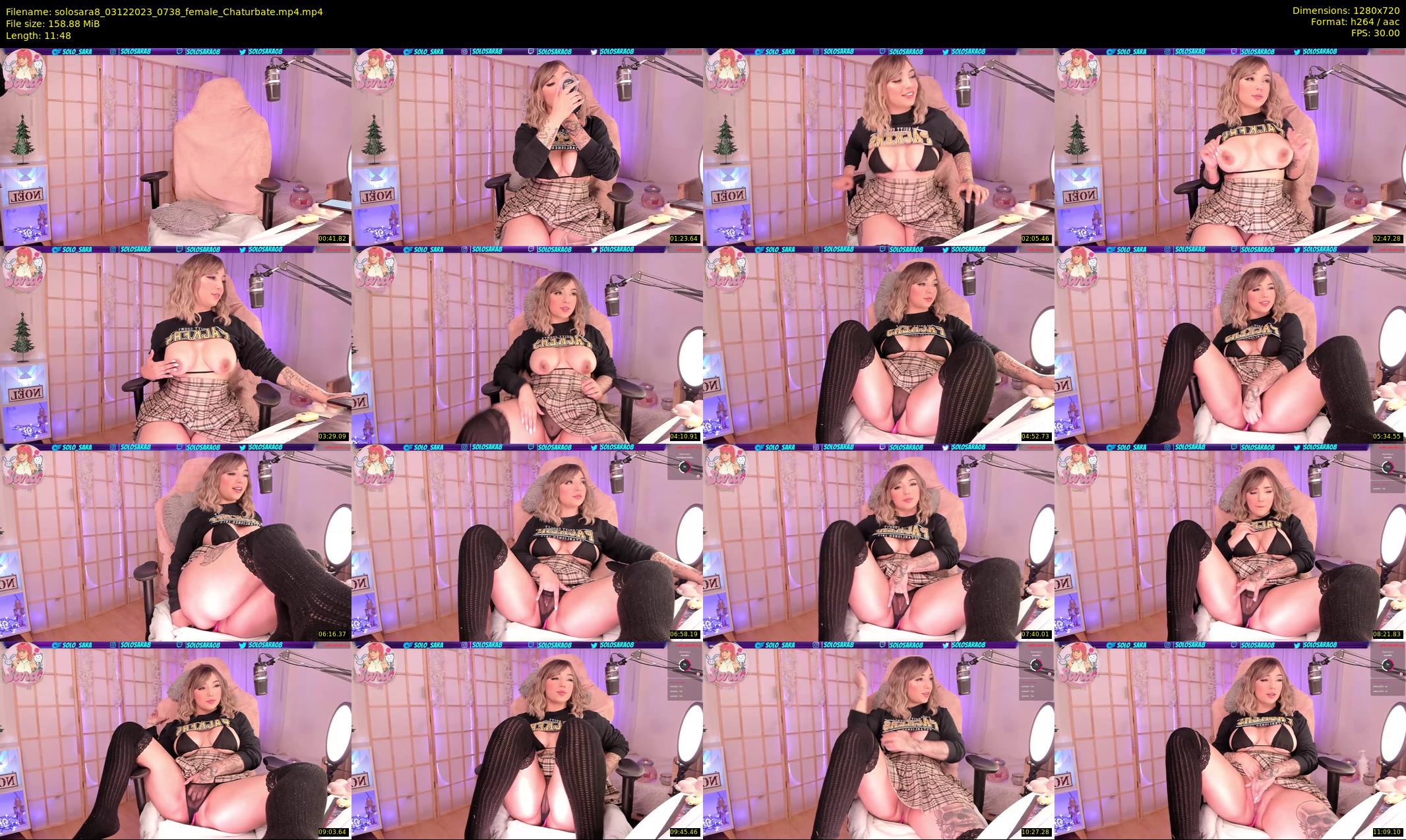 solosara8 — 12 minute Chaturbate female cam show recording, 720p, Dec 3, 2023