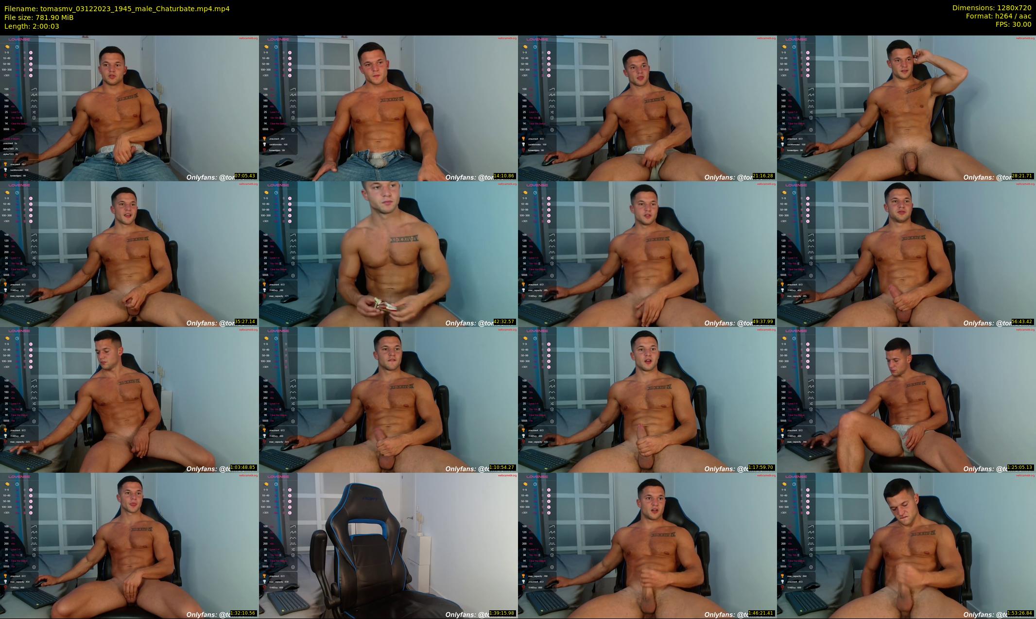 tomasmv — 121 minute Chaturbate male cam show recording, 720p, Dec 3, 2023